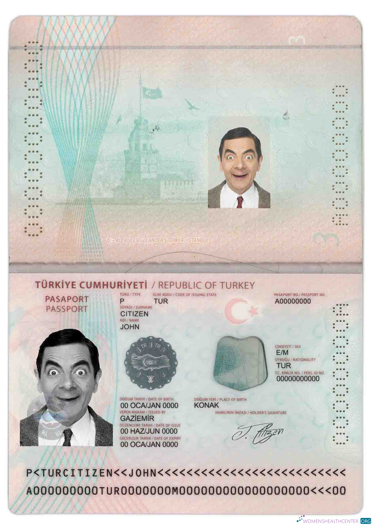 Профессиональный Скачать Турция Новый Паспорт Photoshop Шаблон