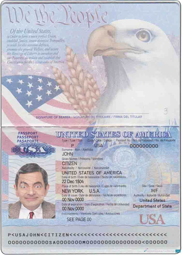 Редактируемый Скачать USA Паспорт 2007 2022 Photoshop Шаблон