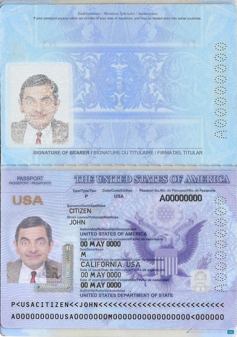 Качественный Скачать USA Паспорт Новый 2020 Photoshop Шаблон
