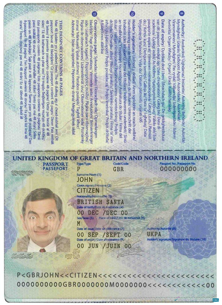 Редактируемый Скачать Великобритания Паспорт Шаблон в PSD Формат, Fully Editable, 2006 2010 Photoshop Шаблон