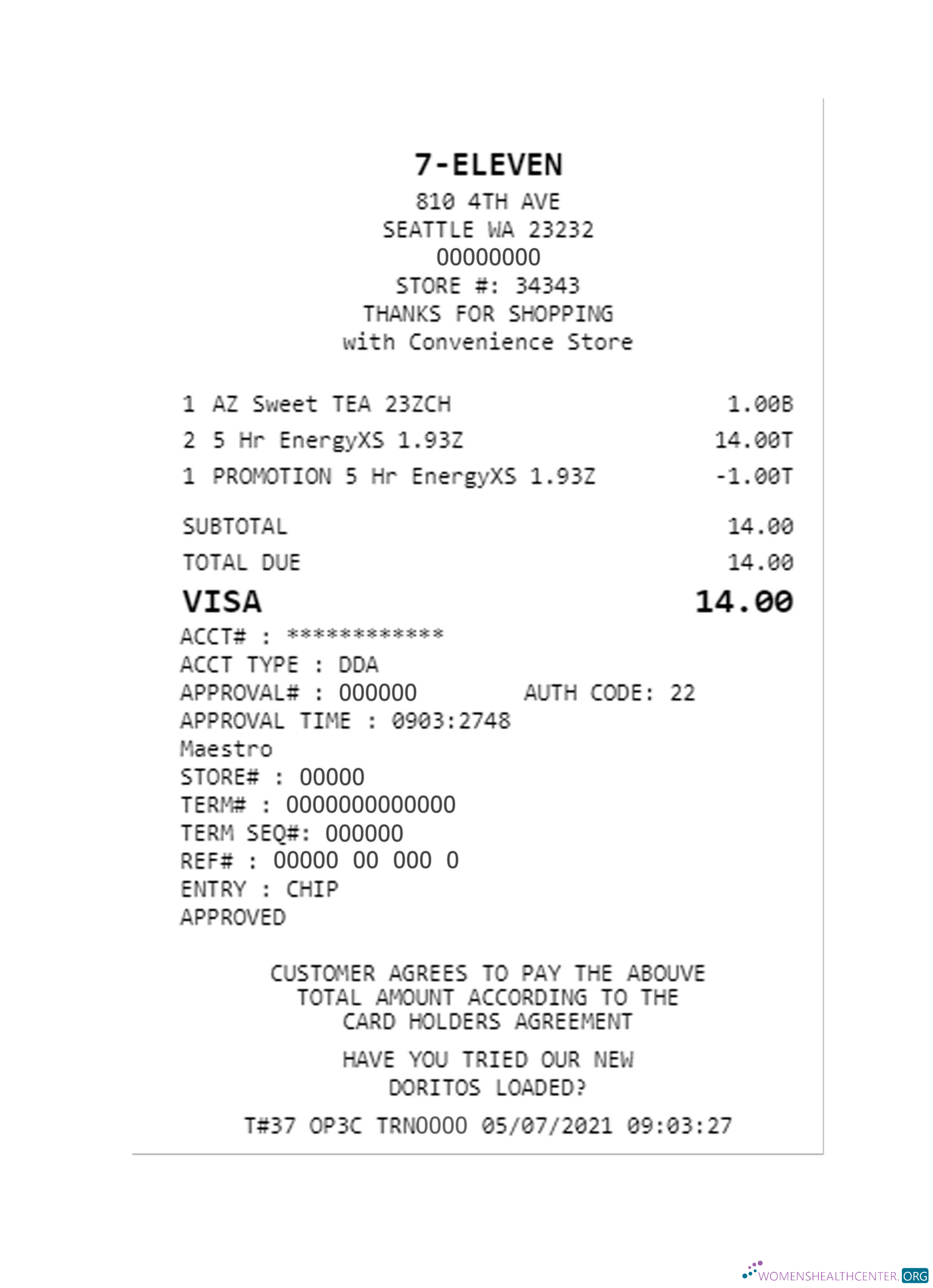 Реалистичный Скачать 7 ELEVEN Payment Check Photoshop Шаблон