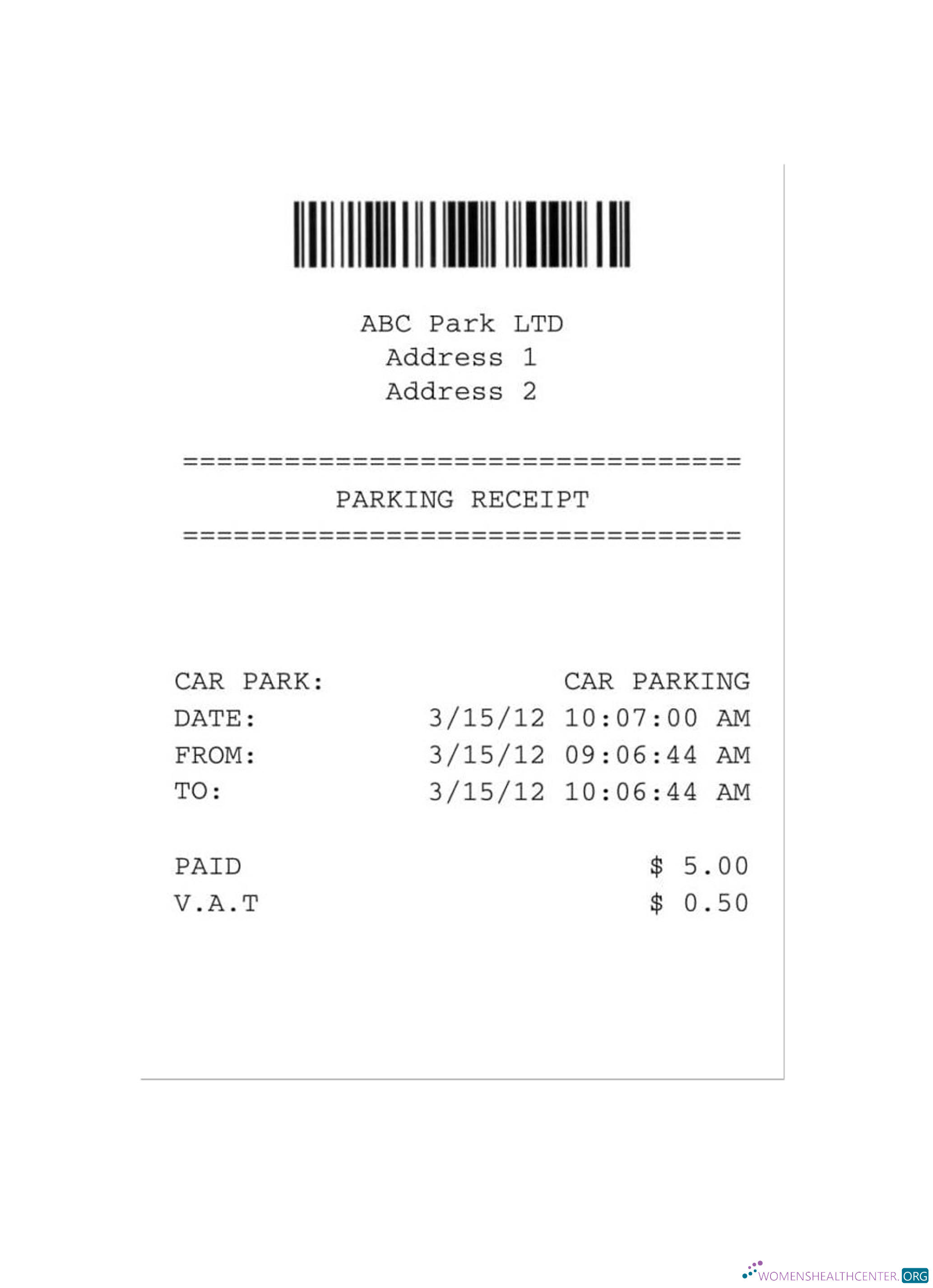 Качественный Скачать ABC Парк(PARKING) ООО Payment Check Photoshop Шаблон