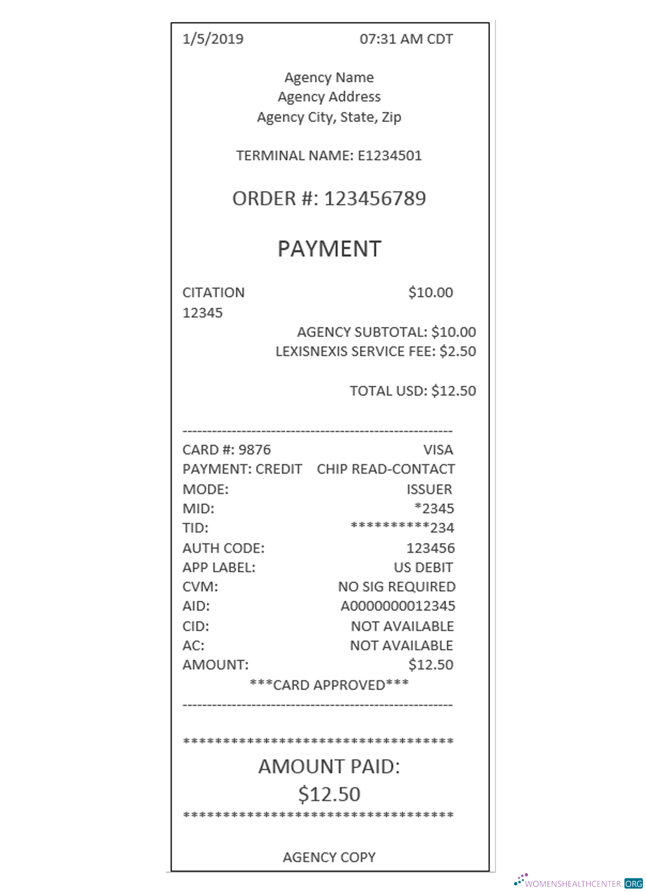 Премиум Скачать AGENCY Payment Receipt Photoshop Шаблон