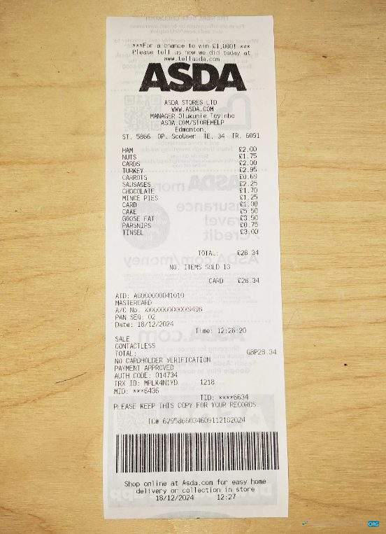 Премиум Скачать Asda Store Payment Receipt Photoshop Шаблон