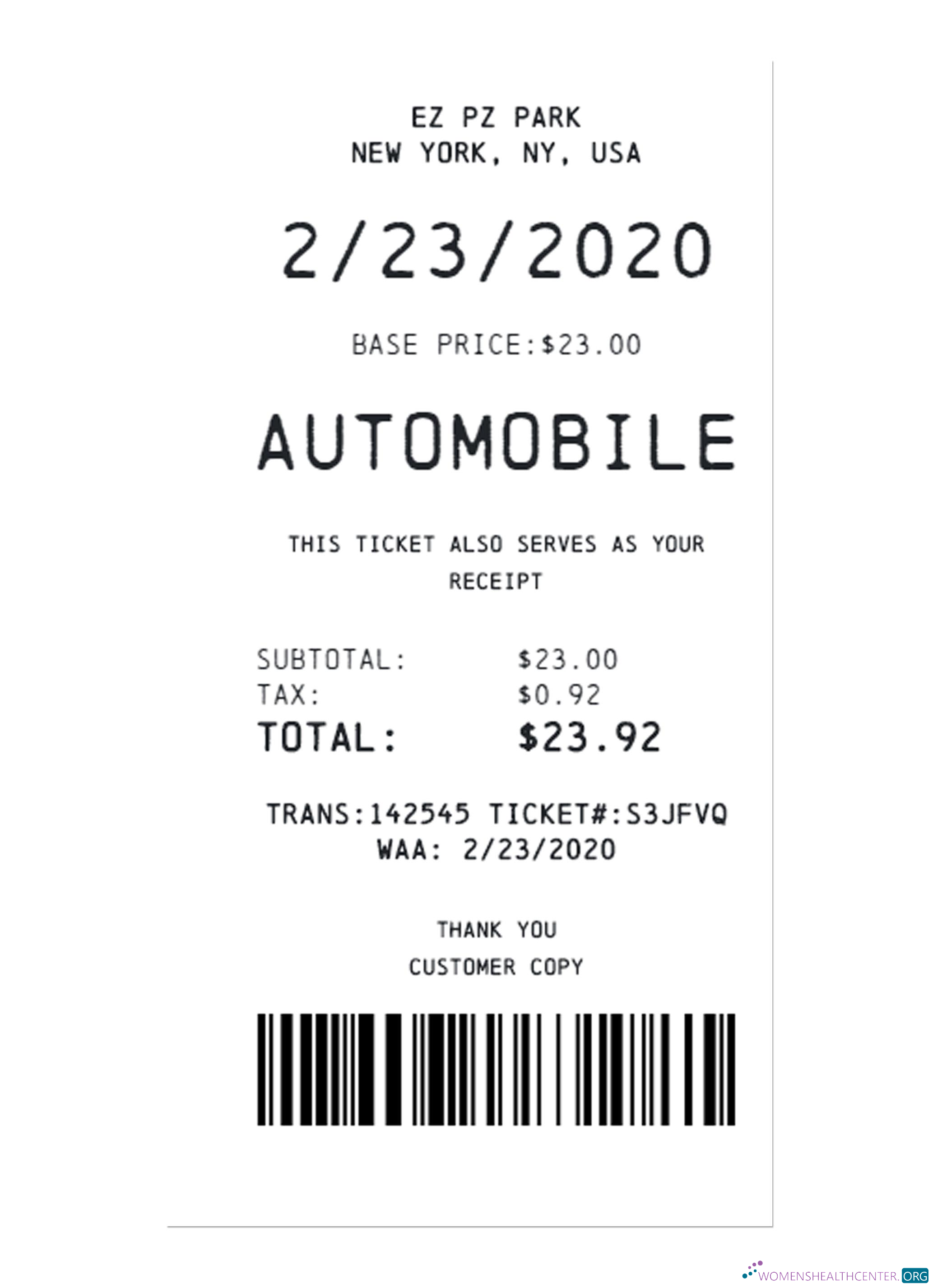 Качественный Скачать CAR PARKING Payment Receipt Photoshop Шаблон