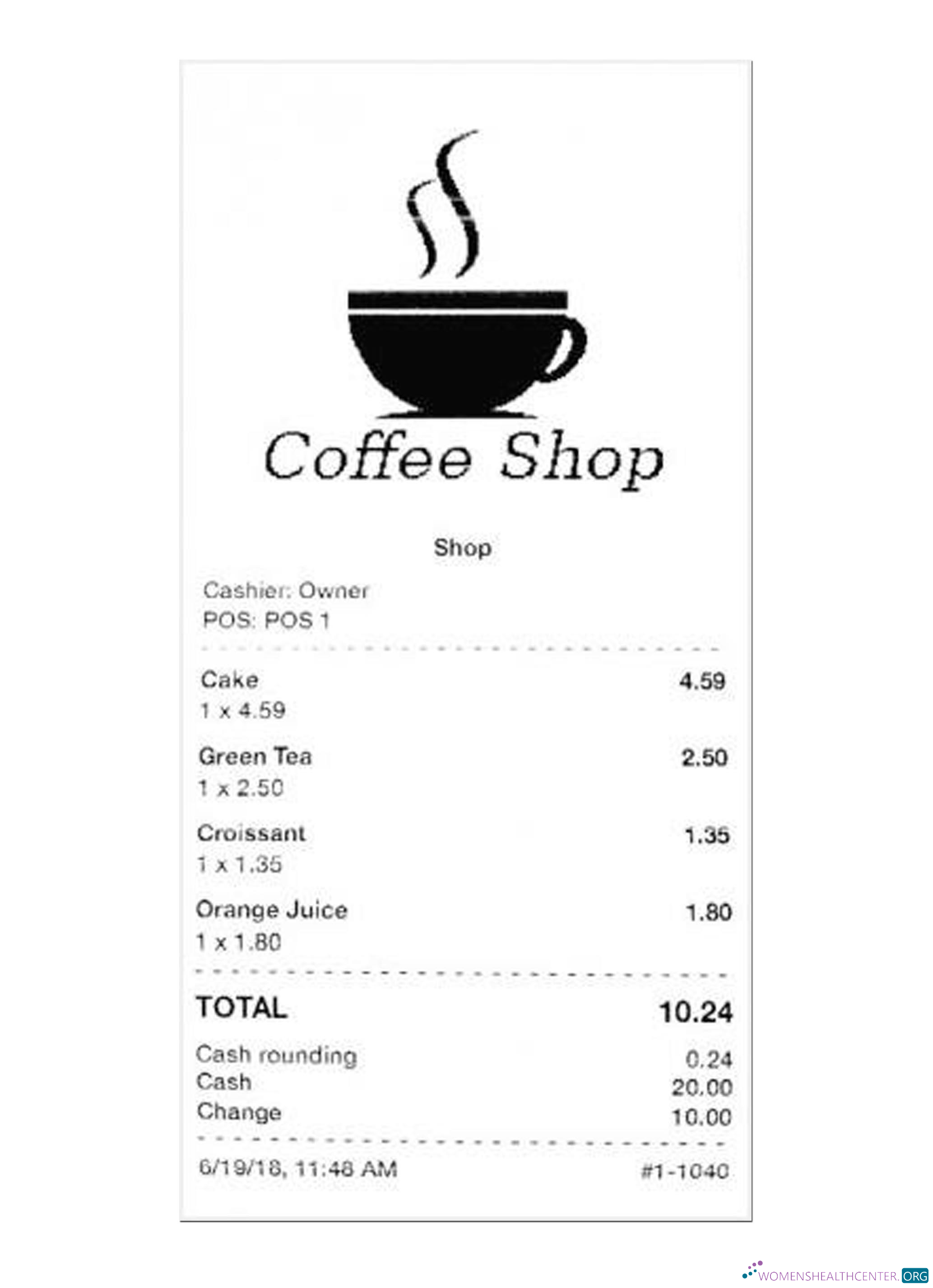 Редактируемый Скачать COFFEE SHOP Payment Check Photoshop Шаблон