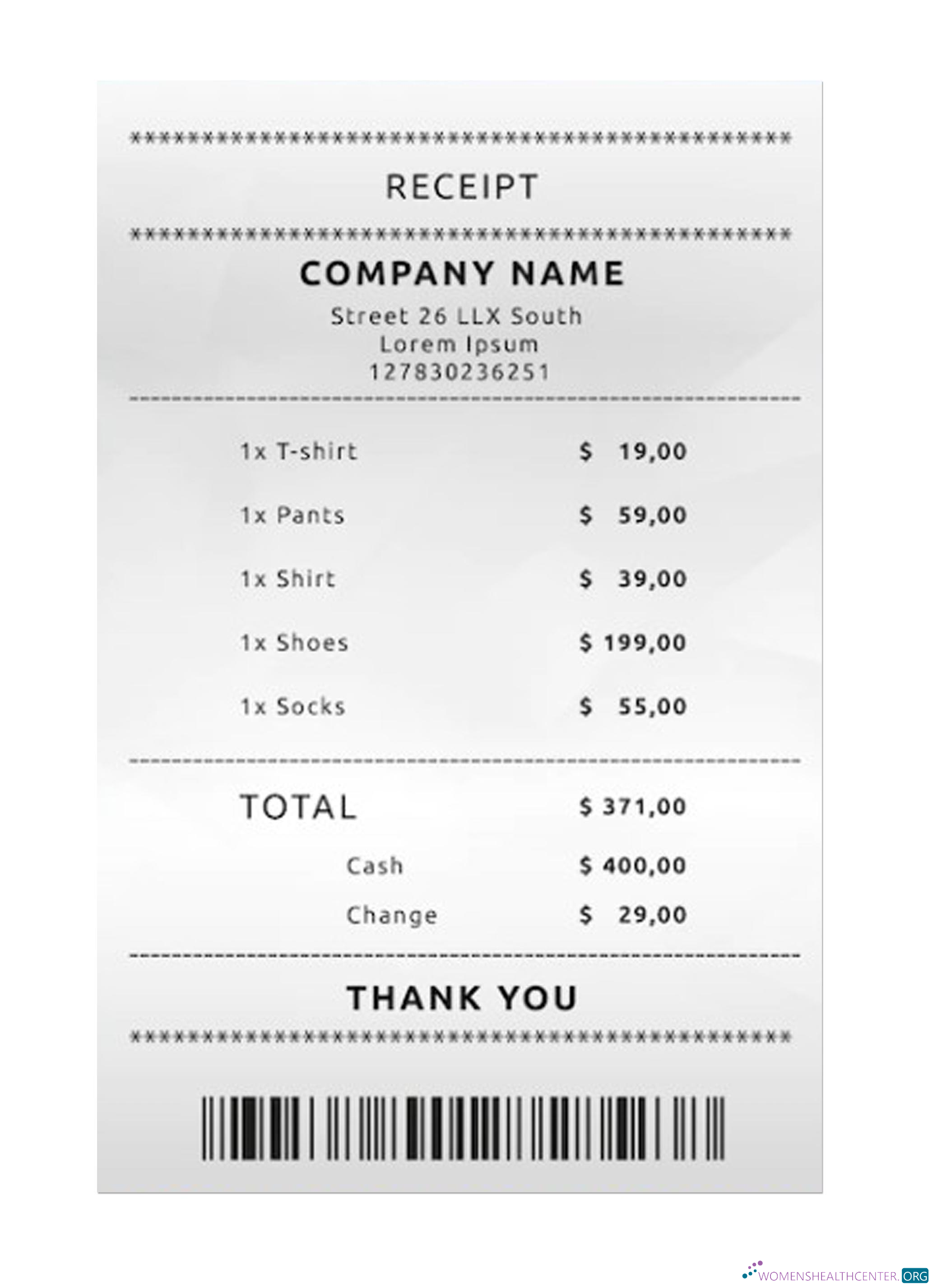 Редактируемый Скачать Компания Payment Receipt Photoshop Шаблон