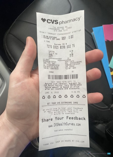 Редактируемый Скачать CVS Pharmacy Payment Check Photoshop Шаблон