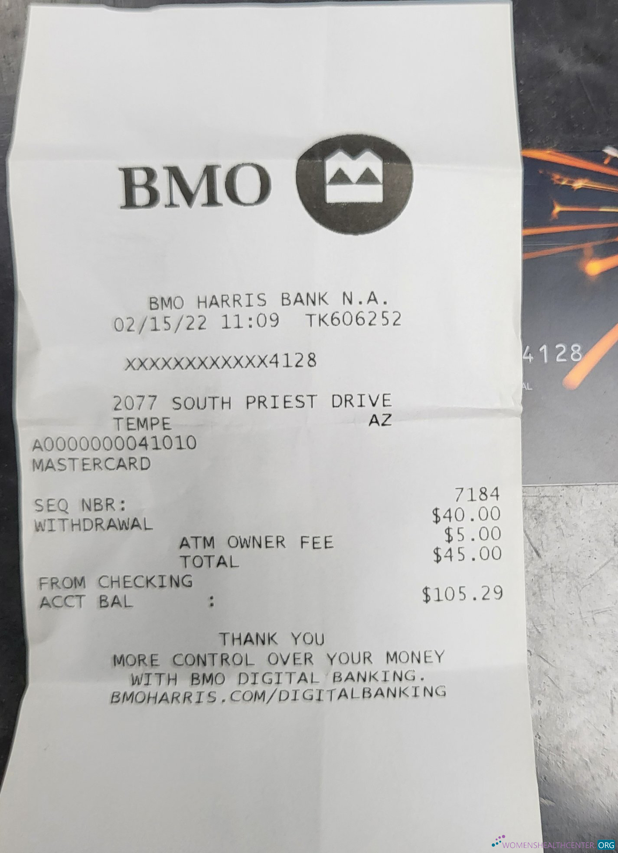 Качественный Скачать Канада BMO Банк Receipt Photoshop Шаблон