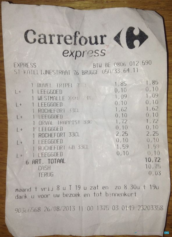 Реалистичный Скачать Carrefour Supermarket Receipt Photoshop Шаблон