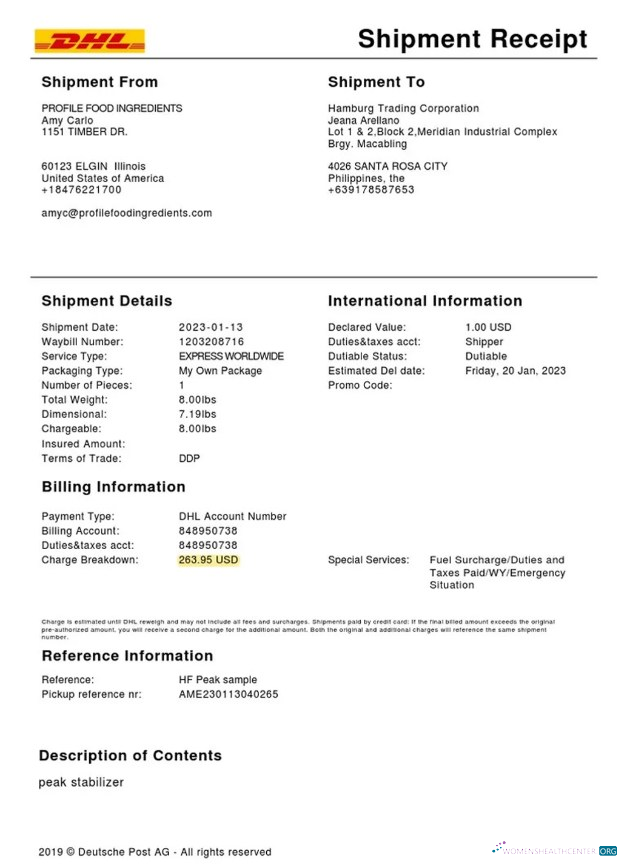 Редактируемый Скачать DHL Служба Shipment Receipt Photoshop Шаблон