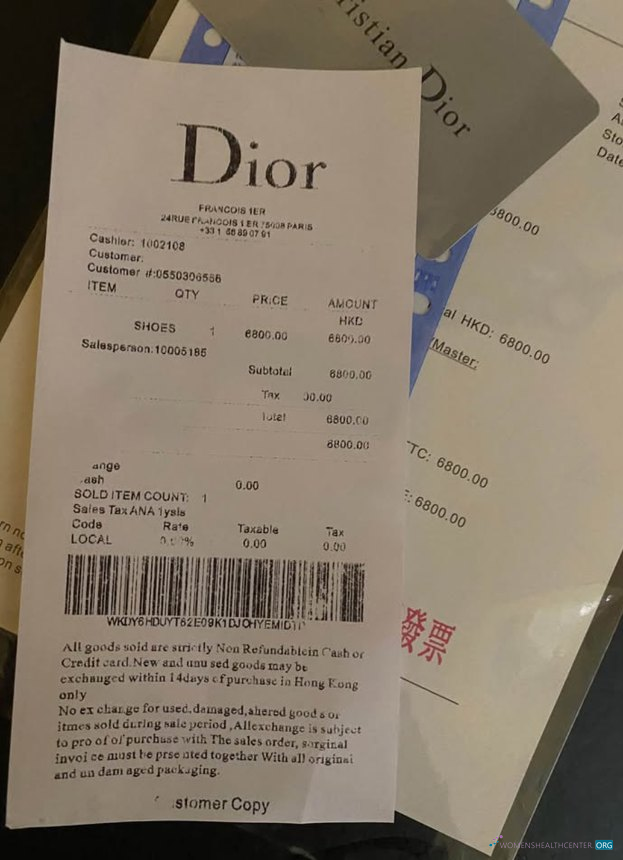 Профессиональный Скачать Dior Компания Payment Receipt Photoshop Шаблон