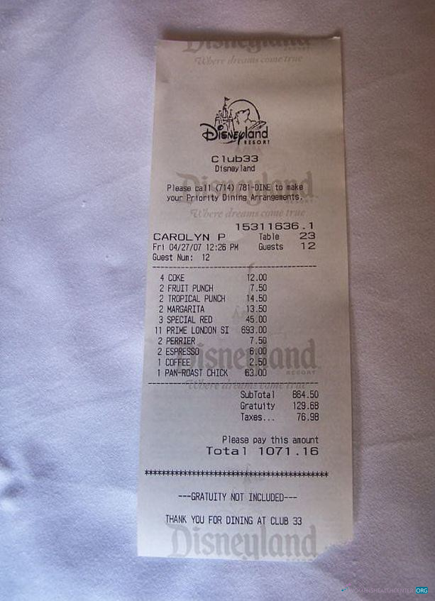 Премиум Скачать Disneyland Payment Receipt Photoshop Шаблон