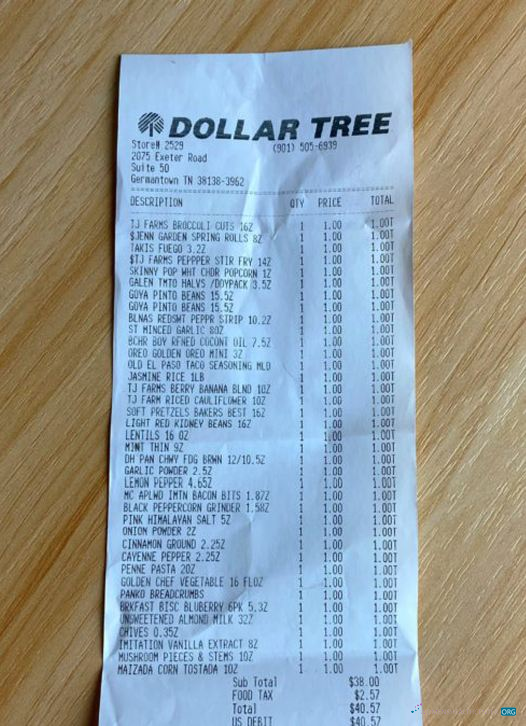 Премиум Скачать Dollar Tree Store Payment Receipt Photoshop Шаблон