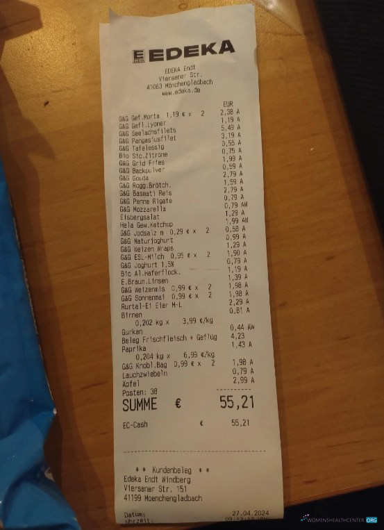 Премиум Скачать Edeka Supermarket Payment Receipt Photoshop Шаблон
