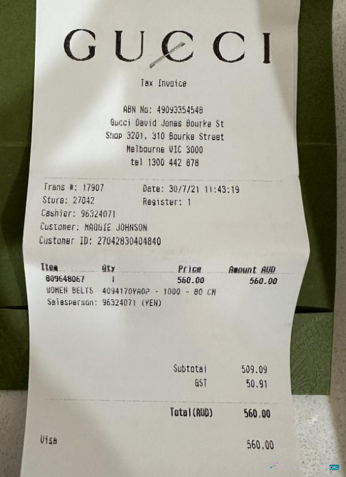 Премиум Скачать Gucci Fashion Компания Payment Receipt Photoshop Шаблон