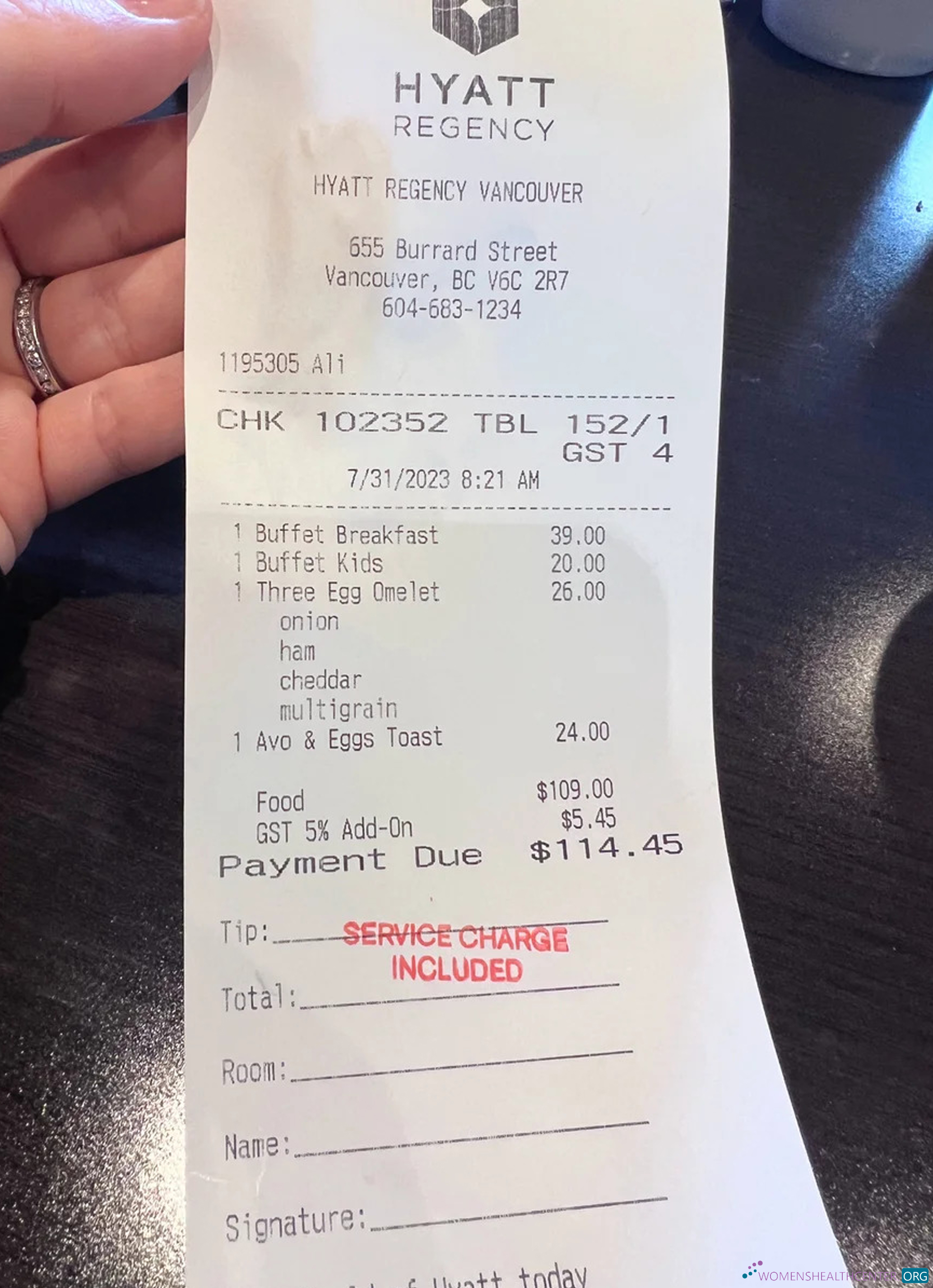 Премиум Скачать Hyatt Regency Payment Receipt Photoshop Шаблон