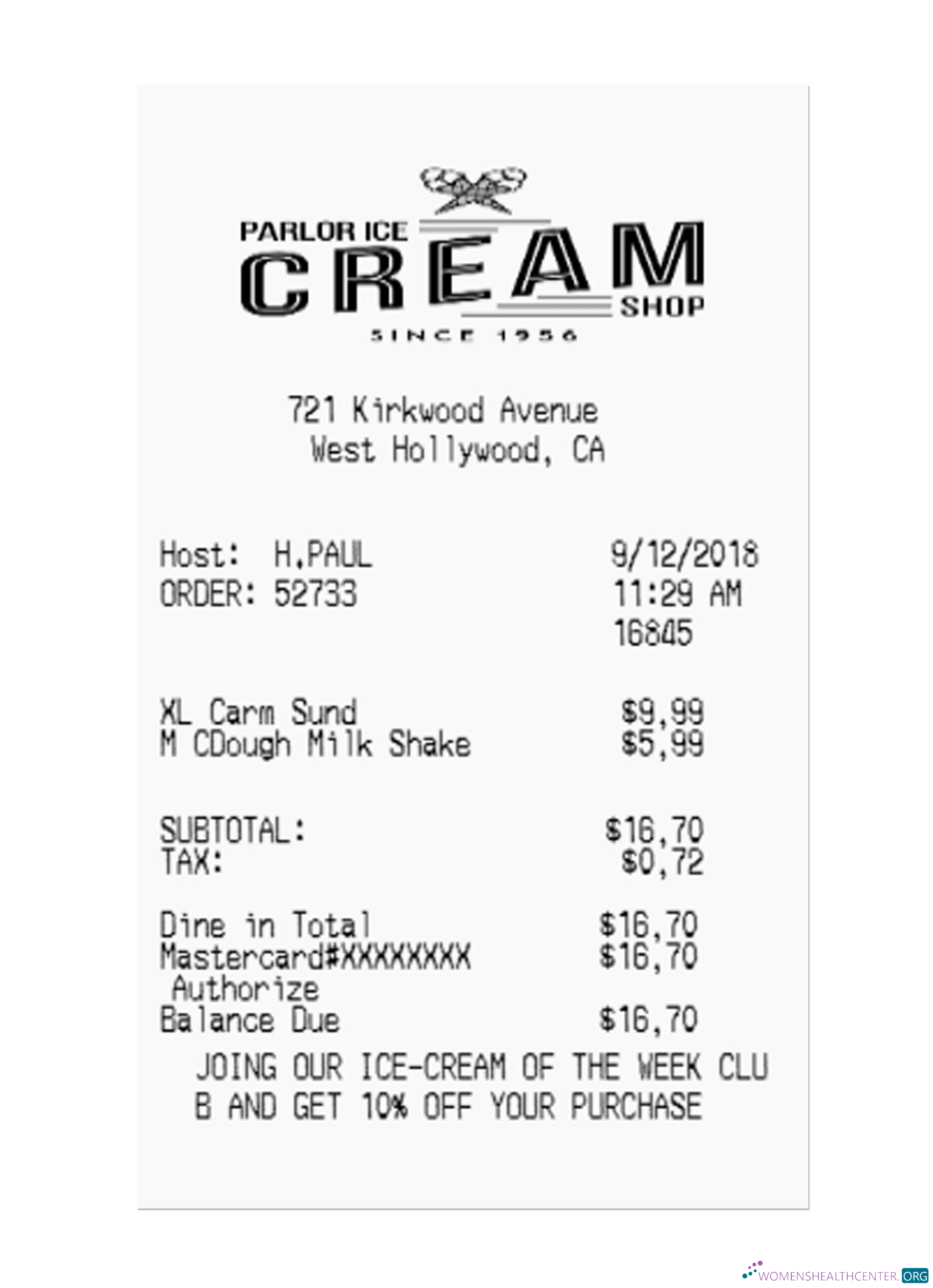 Качественный Скачать ICE CREAM SHOP Payment Check Photoshop Шаблон