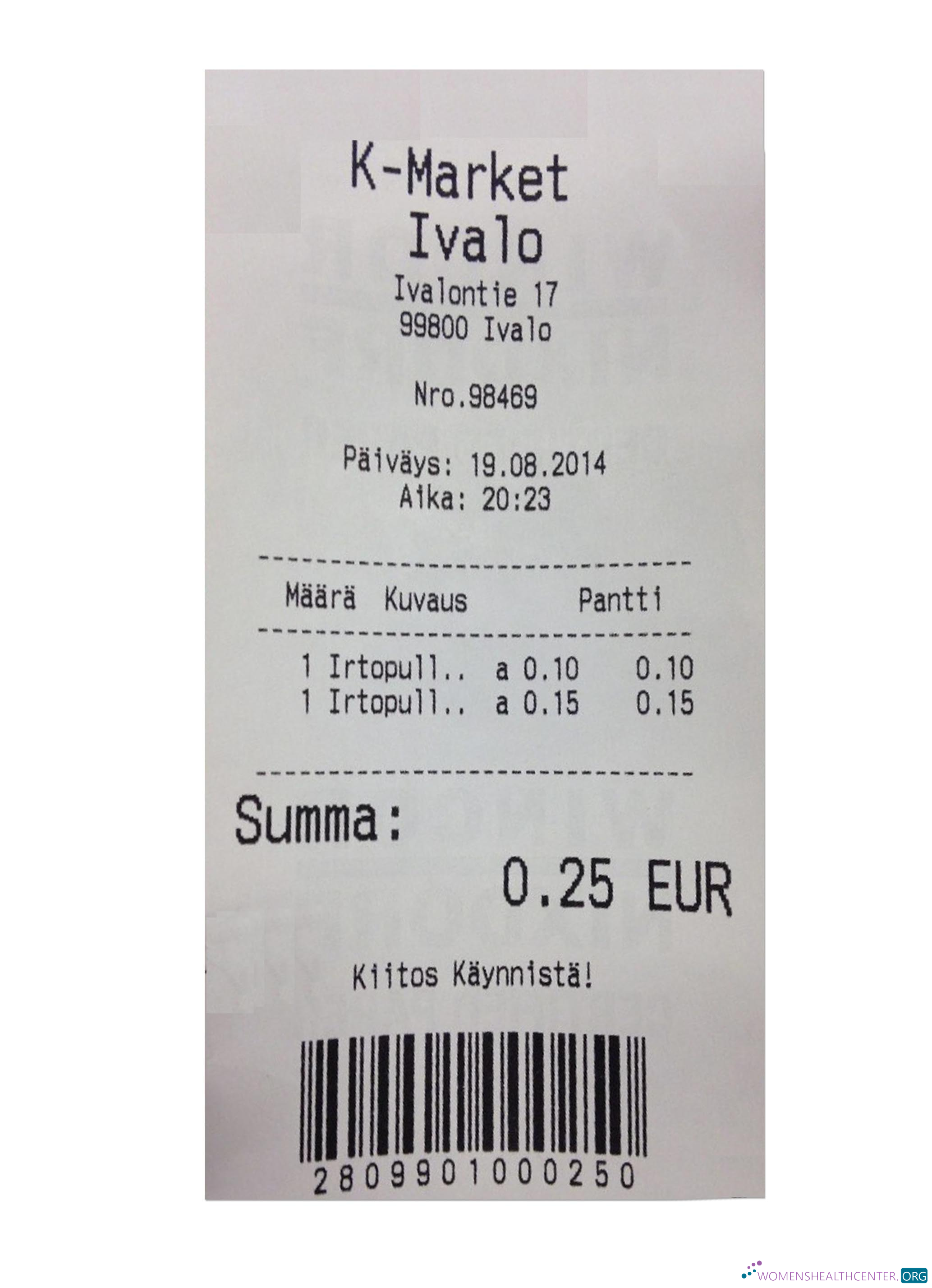 Качественный Скачать K MARKET IVALO Payment Receipt Photoshop Шаблон