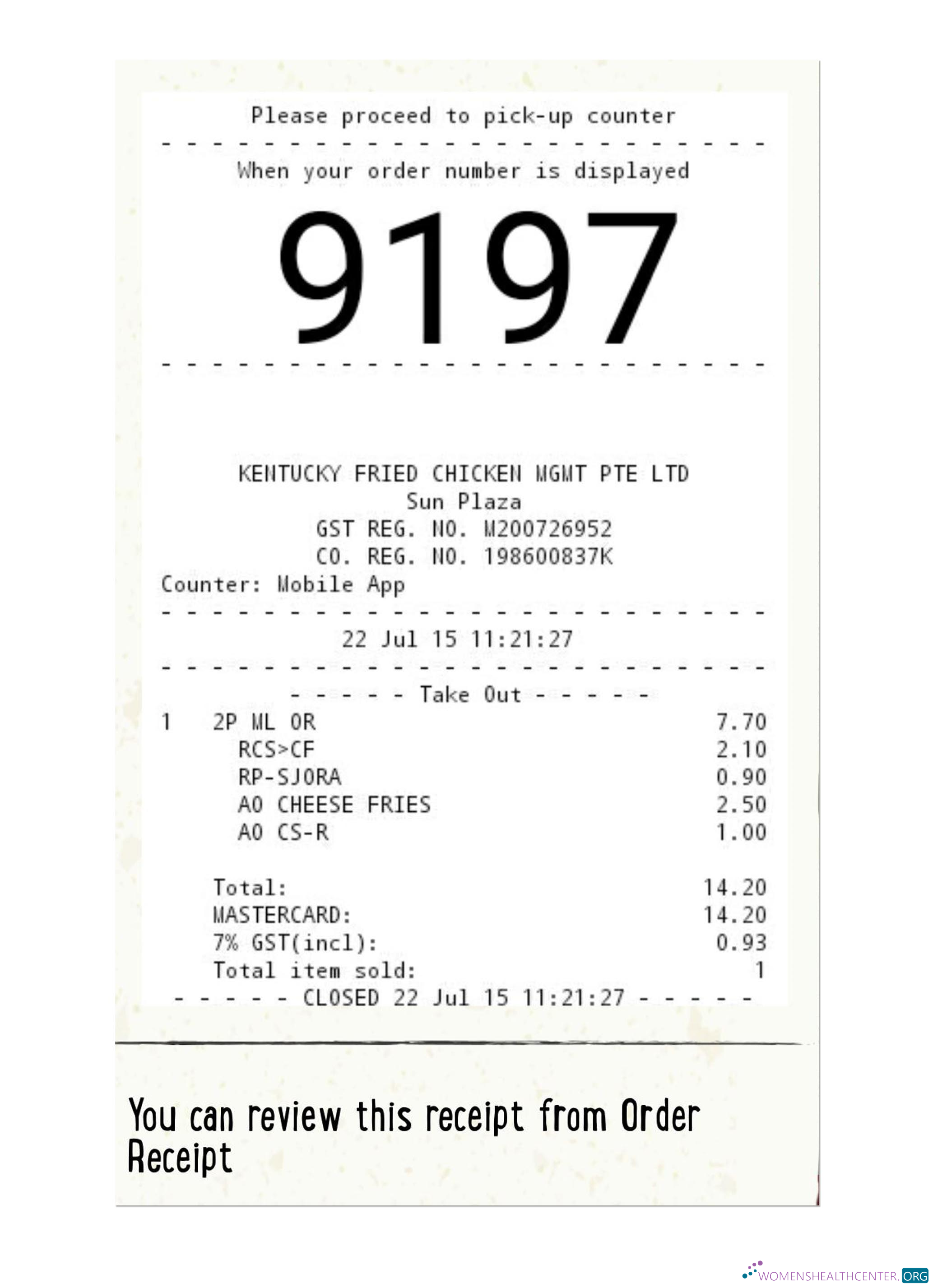 Профессиональный Скачать KFC Payment Check Photoshop Шаблон
