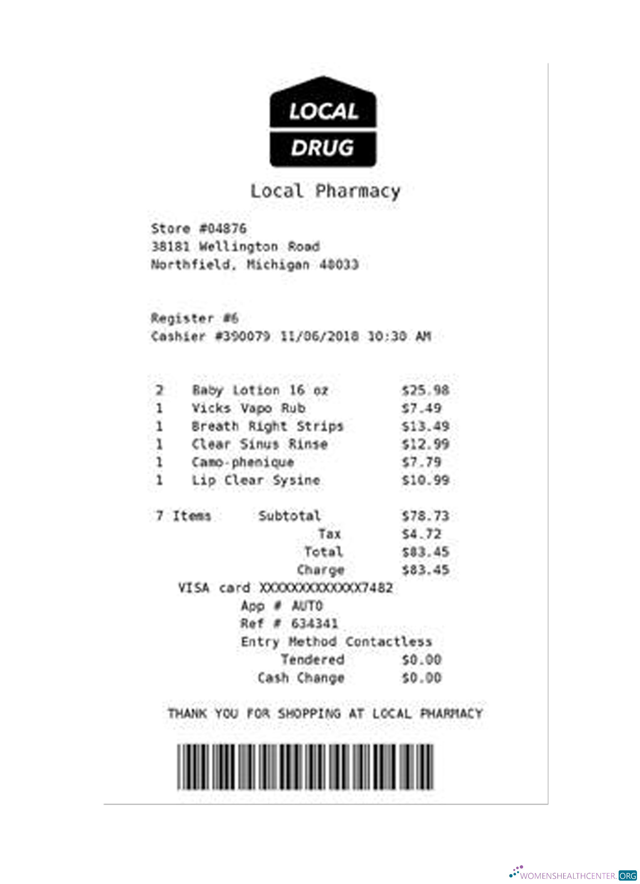 Качественный Скачать LOCAL DRUG PHARMACY Payment Check Photoshop Шаблон