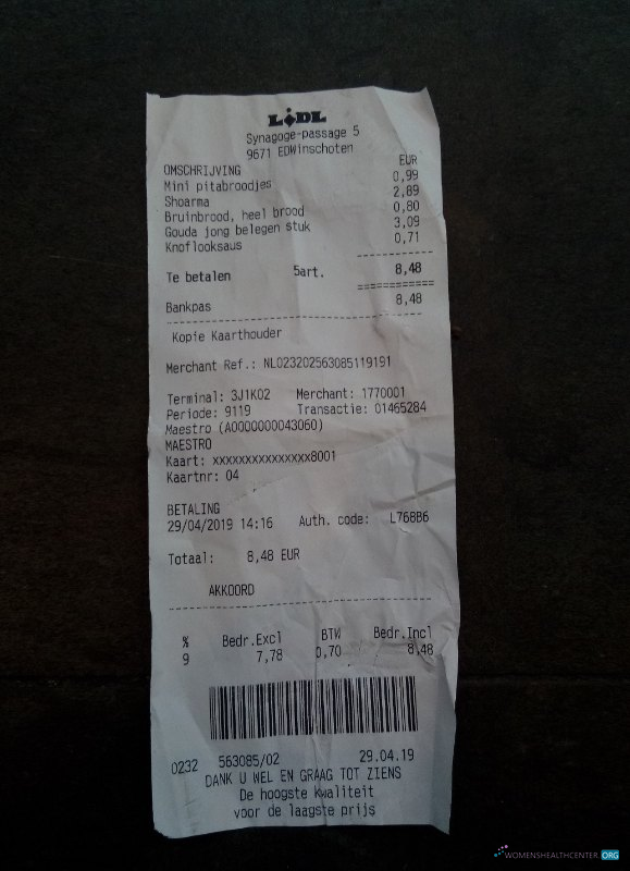 Профессиональный Скачать Lidl Grocery Store Payment Receipt Photoshop Шаблон