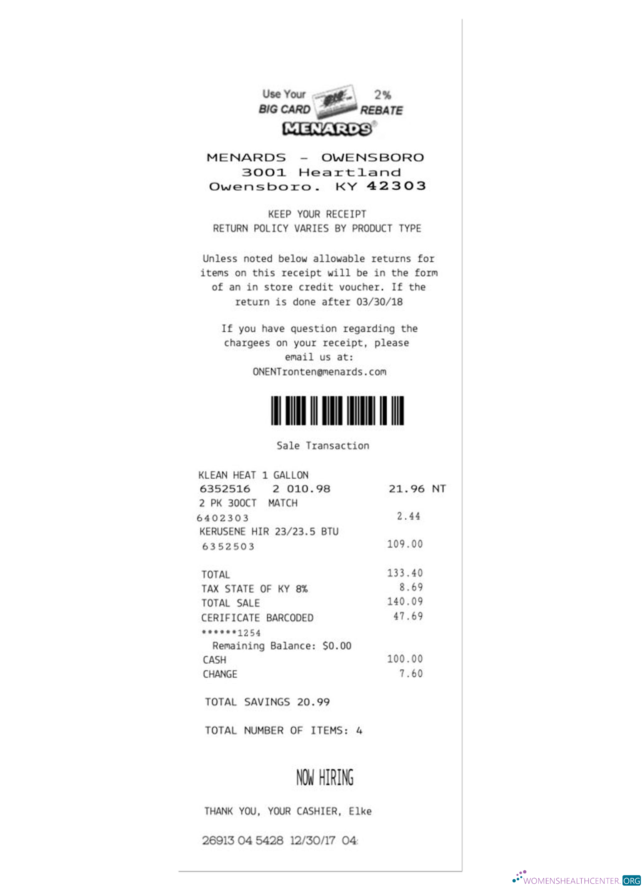 Профессиональный Скачать MENARDS Payment Receipt Photoshop Шаблон