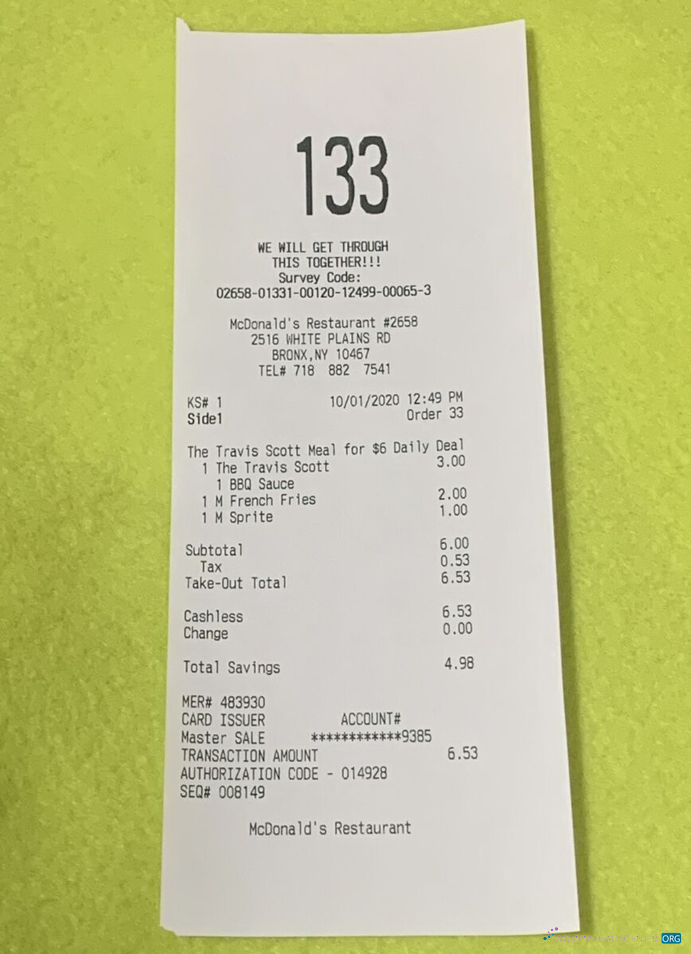 Качественный Скачать McDonald's Restaurant Payment Check Photoshop Шаблон