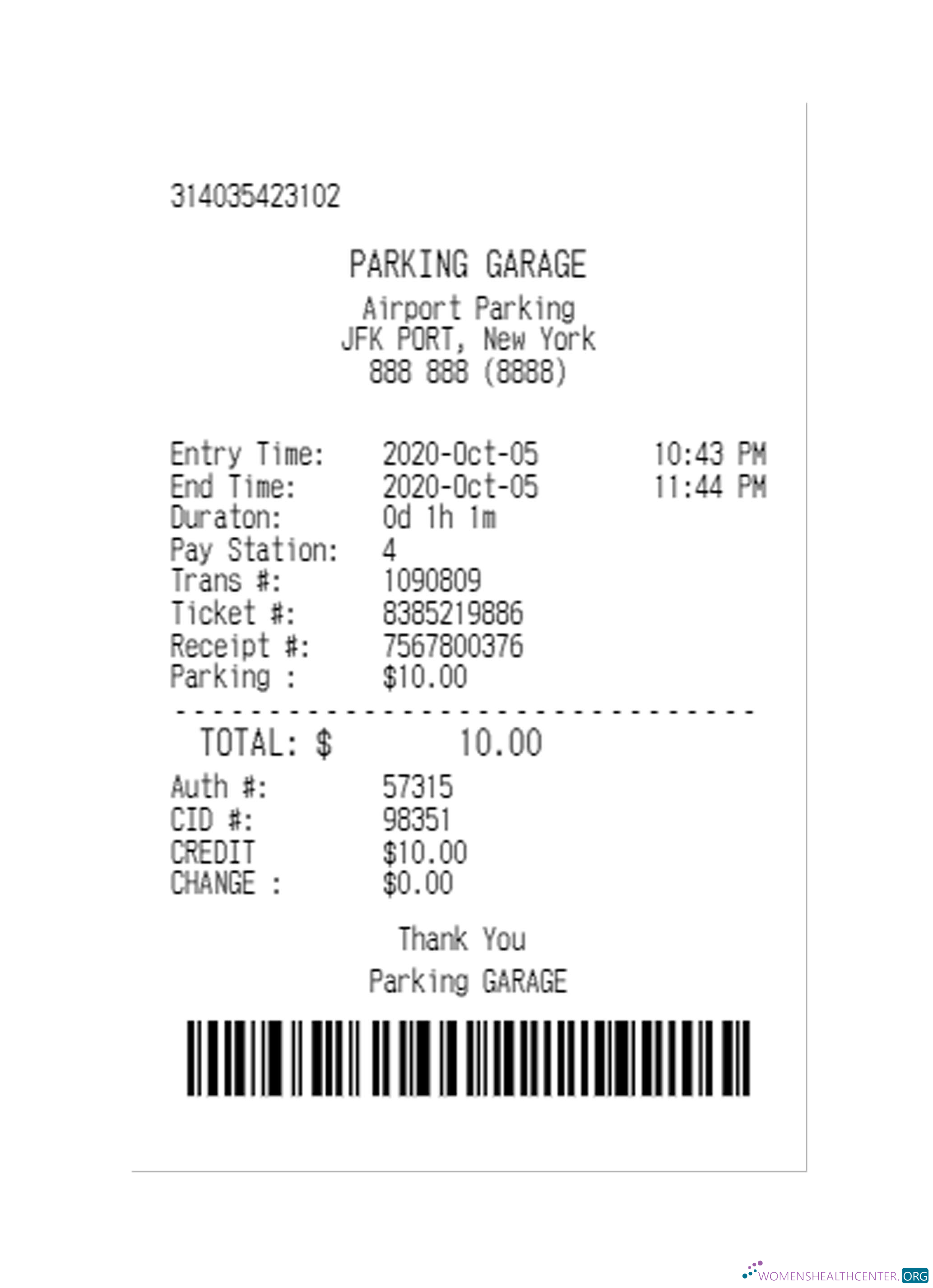 Реалистичный Скачать PARKING GARAGE Payment Check Шаблон Photoshop Шаблон