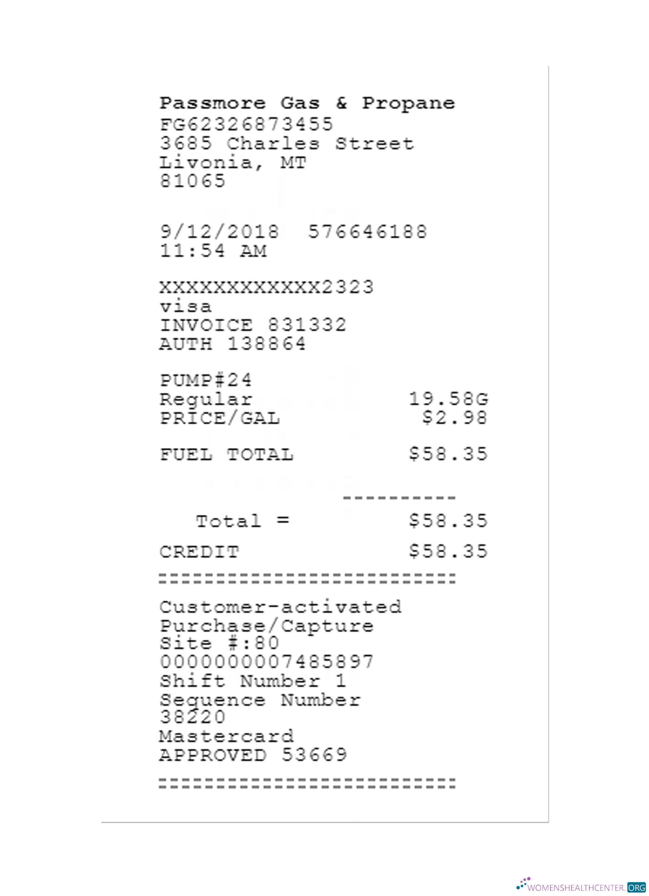 Премиум Скачать PASSMORE Газ & PROPANE Receipt Шаблон Photoshop Шаблон