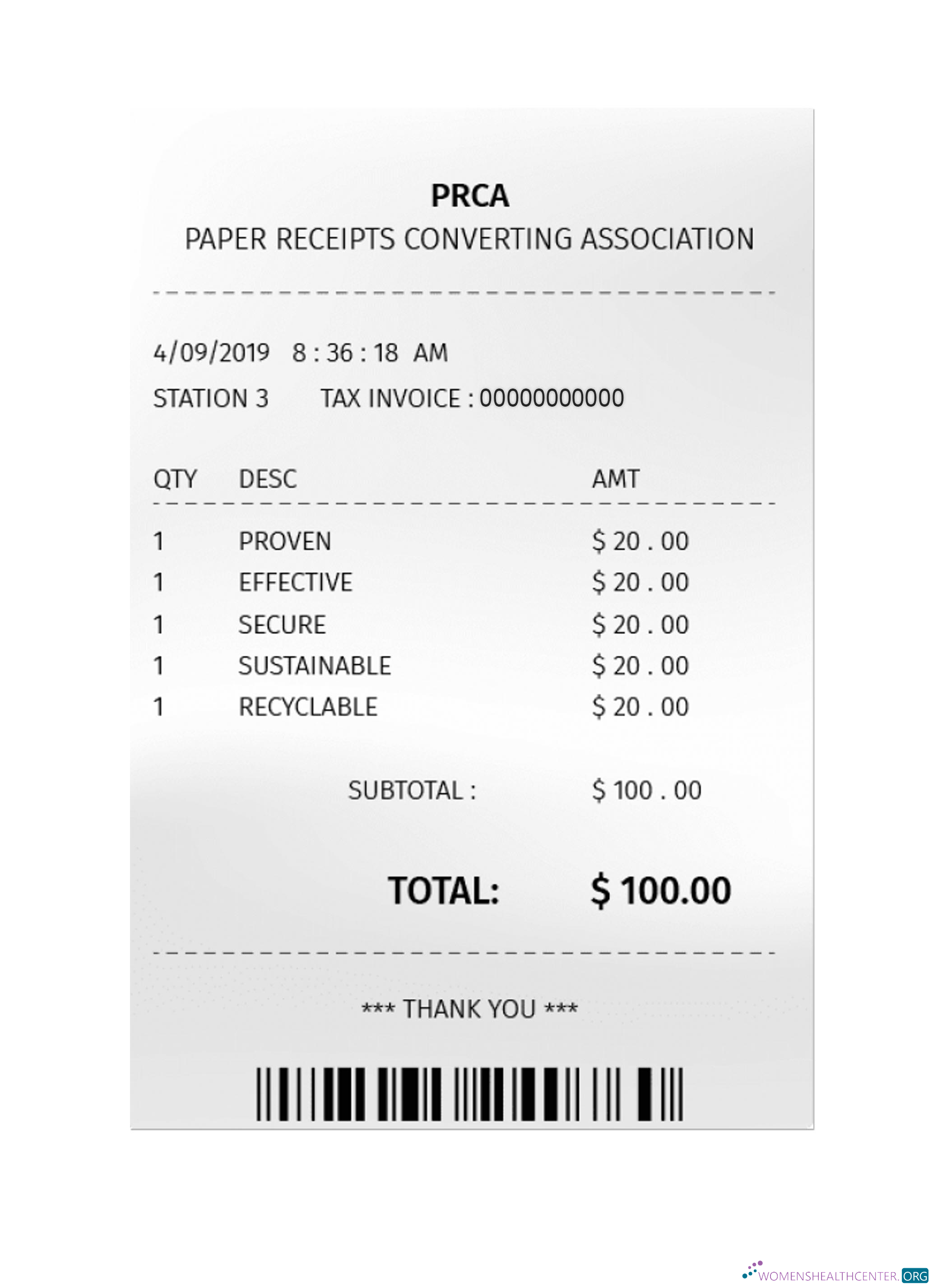 Премиум Скачать PRCA Payment Check Photoshop Шаблон