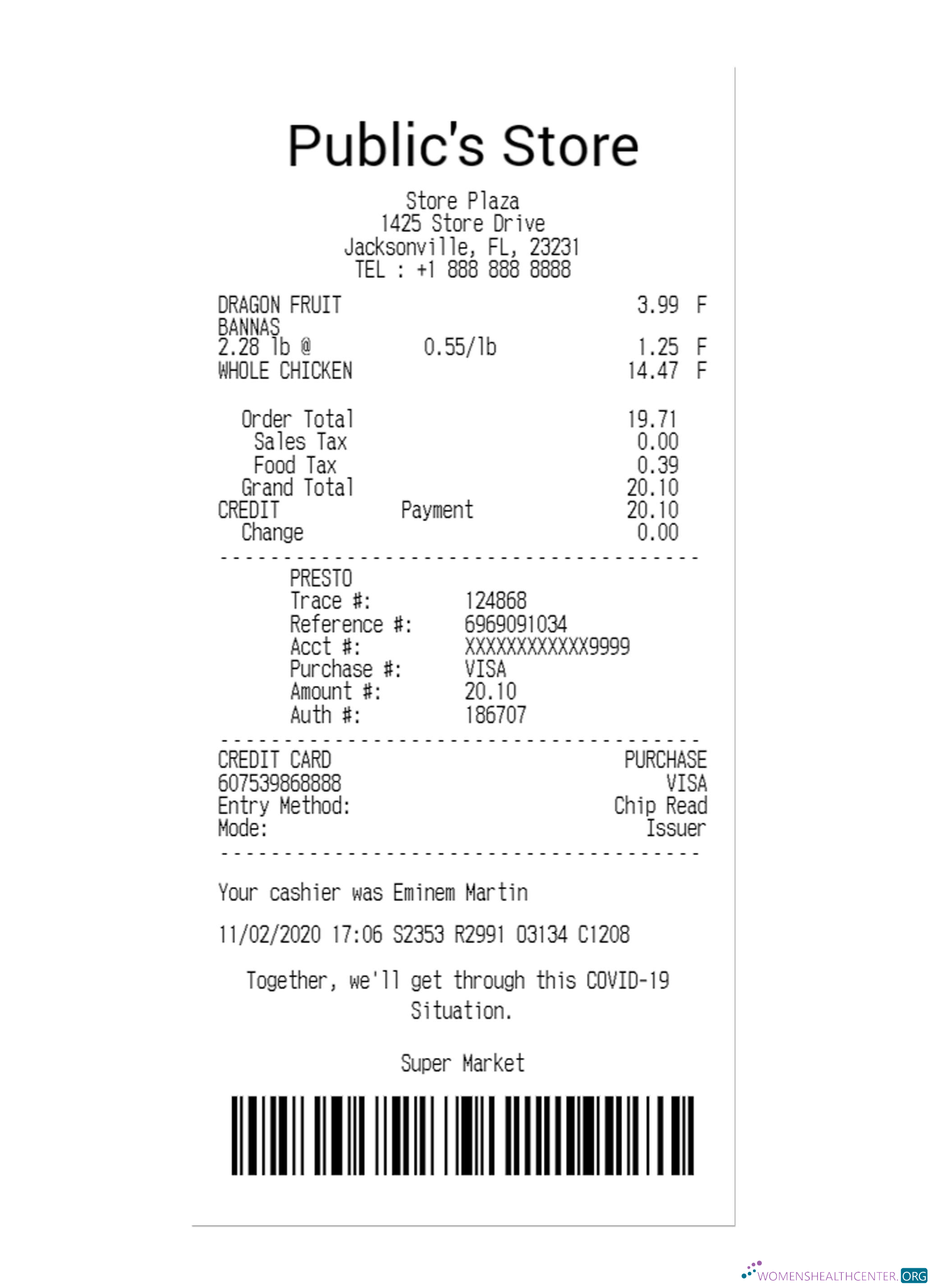 Реалистичный Скачать Общественный'S STORE Payment Receipt Photoshop Шаблон