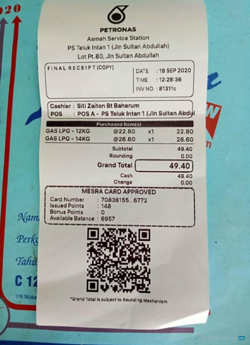 Качественный Скачать Petronas Group Payment Receipt Photoshop Шаблон