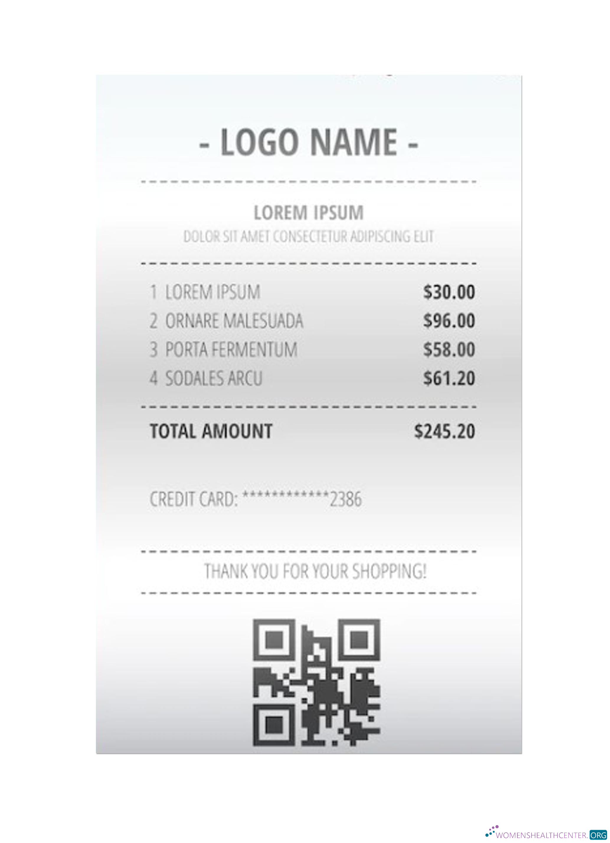 Реалистичный Скачать RECEIPT Sample Шаблон Photoshop Шаблон