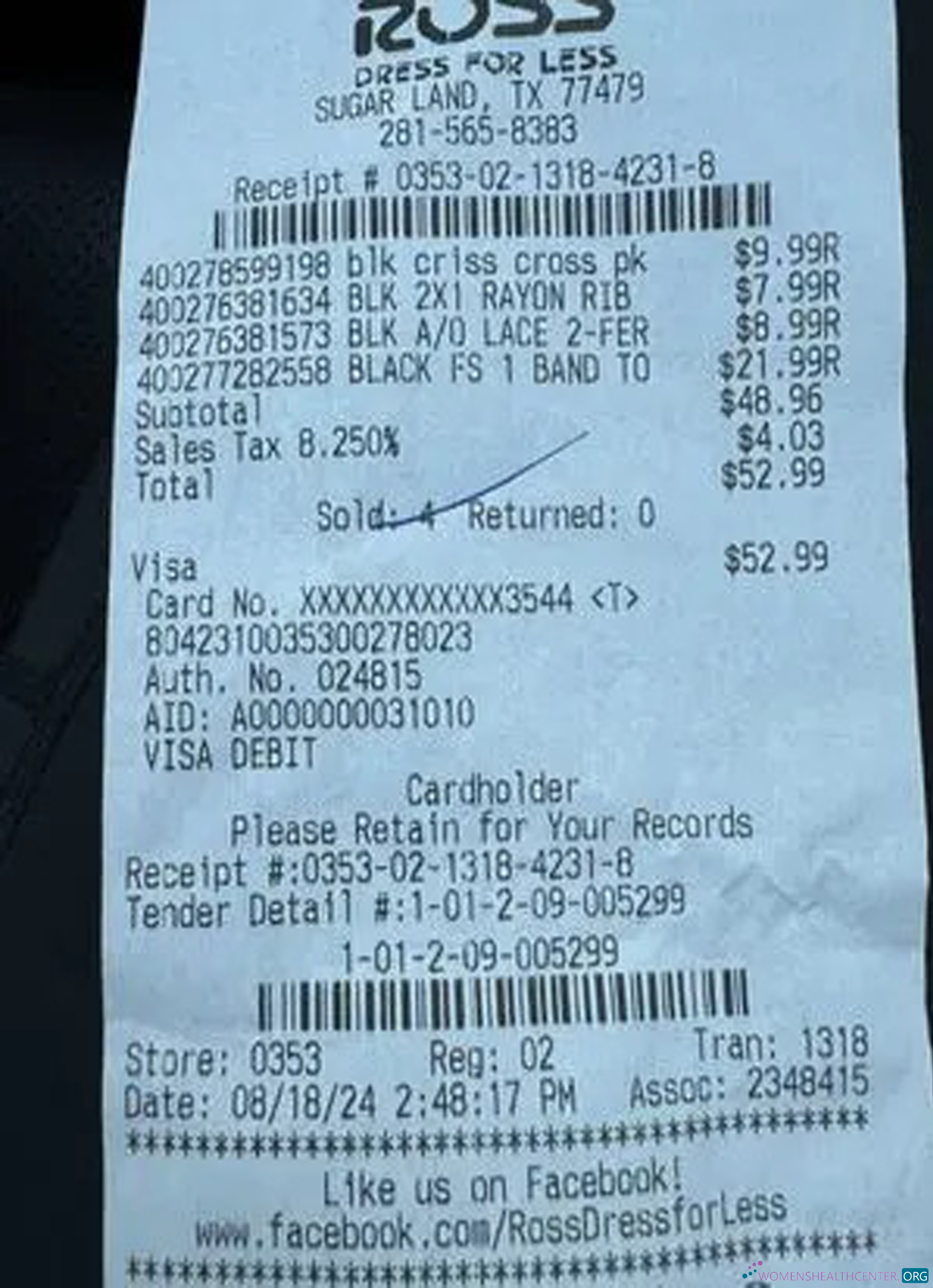 Премиум Скачать Ross Store Payment Check Photoshop Шаблон