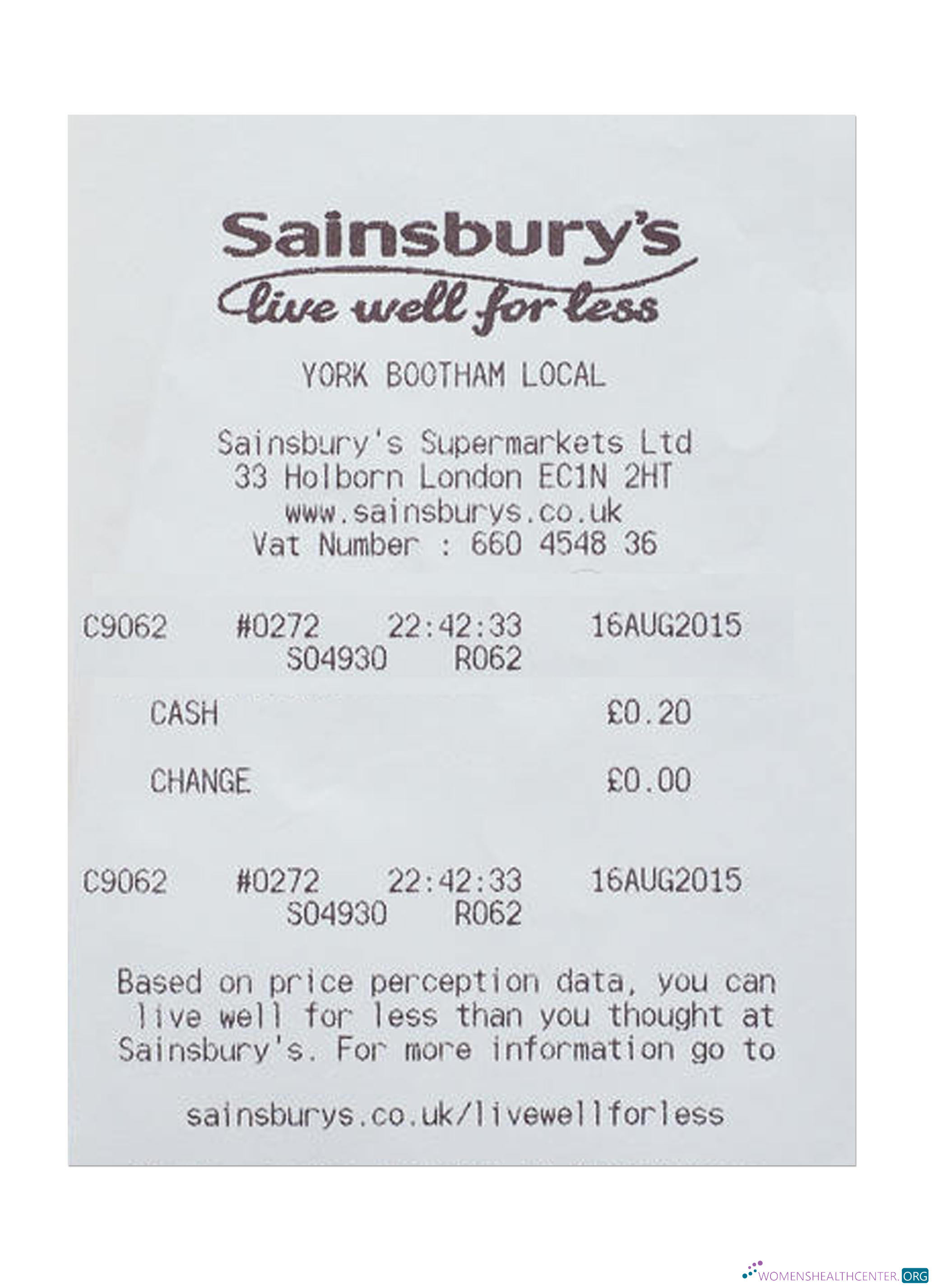 Редактируемый Скачать SAINSBURY'S Payment Receipt Photoshop Шаблон