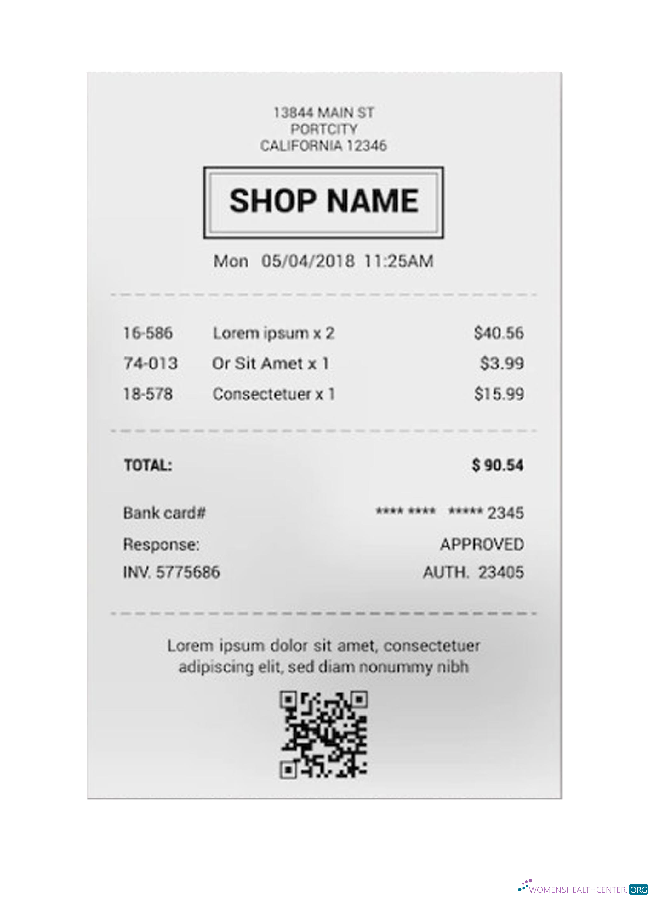 Реалистичный Скачать SHOP Receipt Sample Photoshop Шаблон