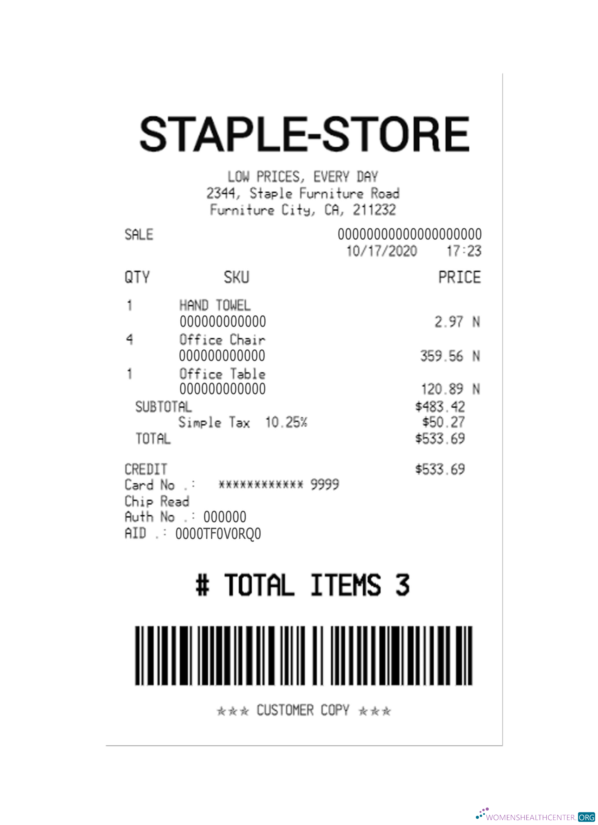 Реалистичный Скачать STAPLE STORE Payment Check Photoshop Шаблон