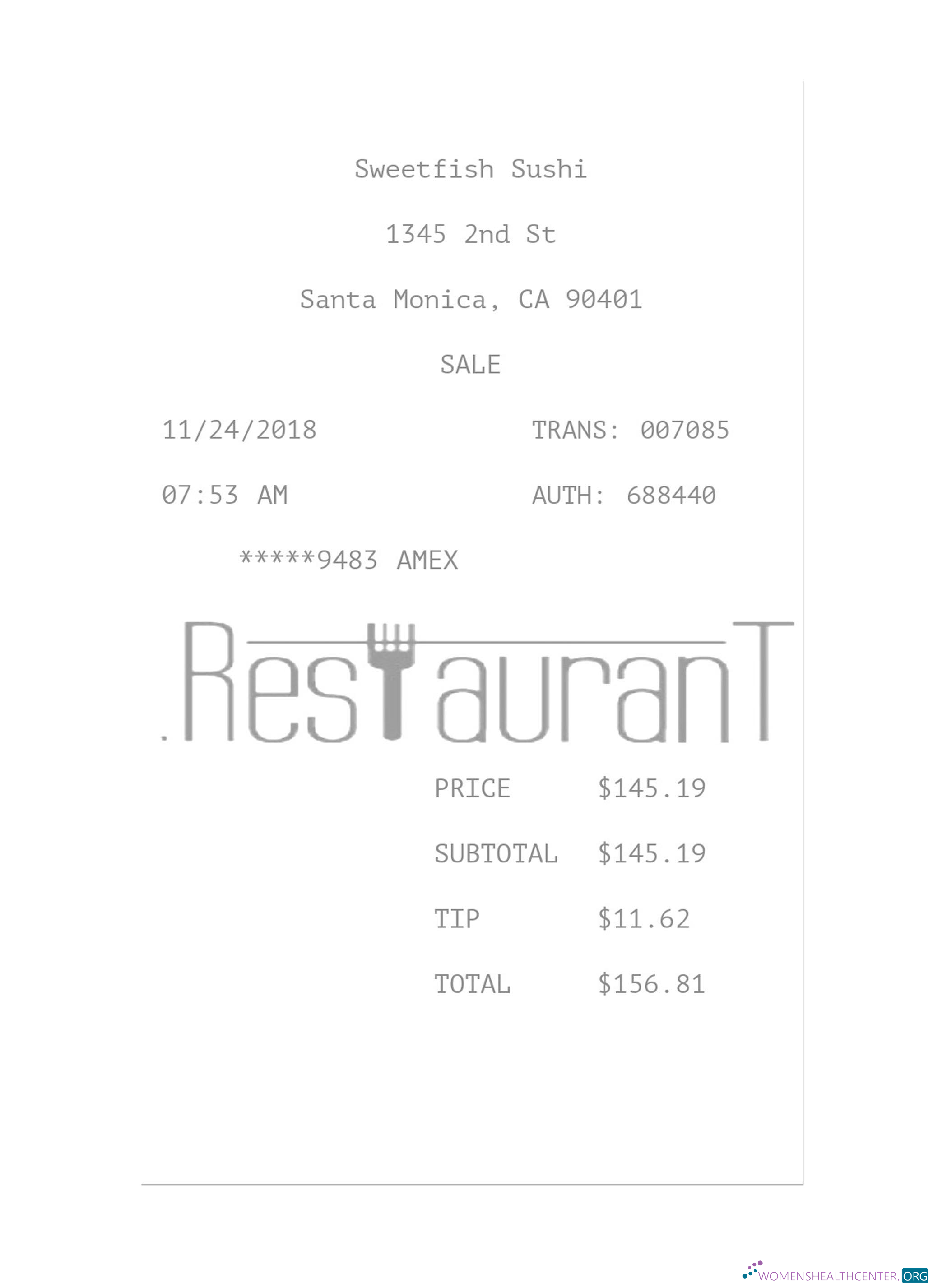 Премиум Скачать SWEETFISH SUSHI Payment Receipt Photoshop Шаблон