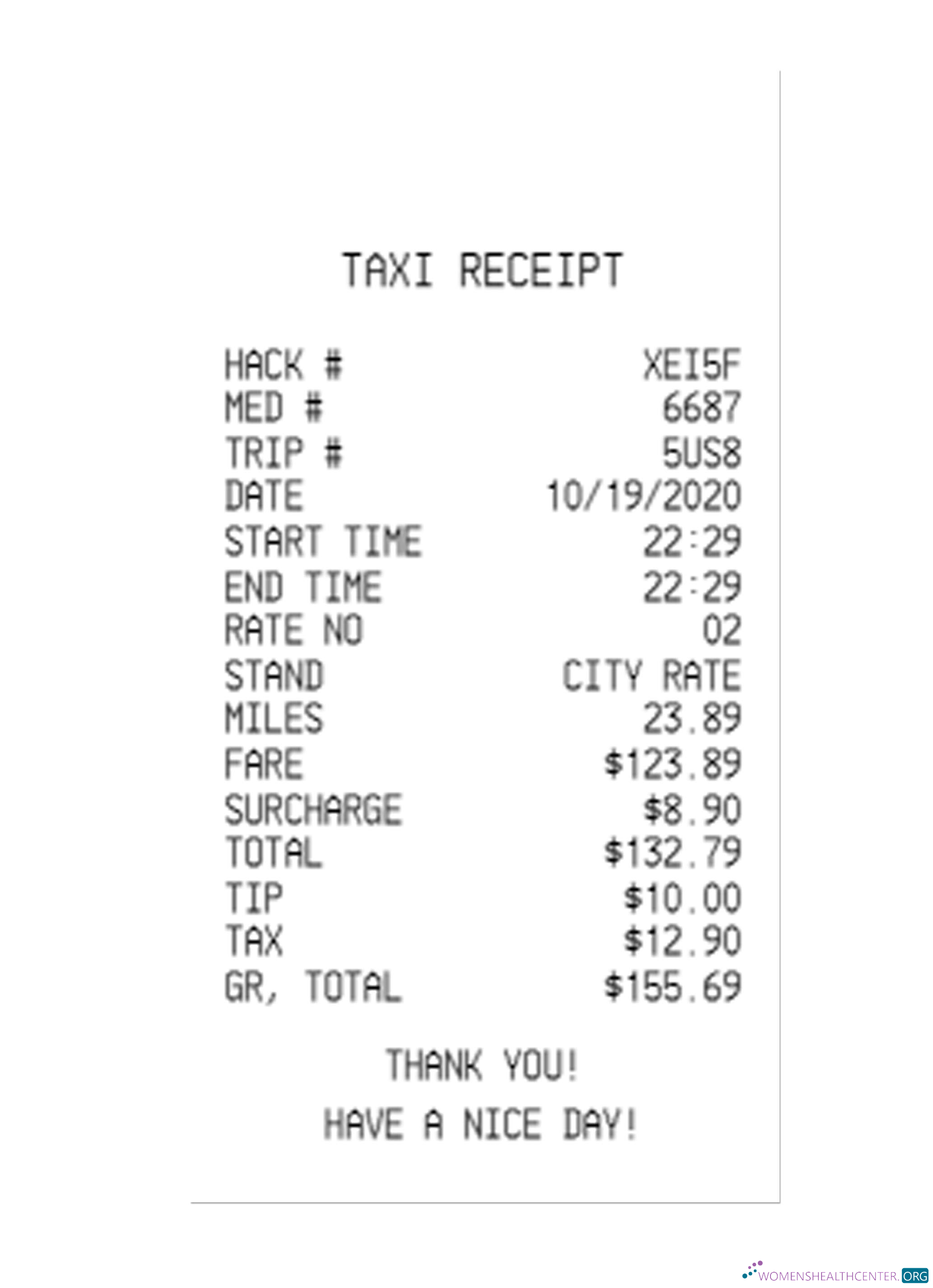 Редактируемый Скачать TAXI Payment Receipt Photoshop Шаблон