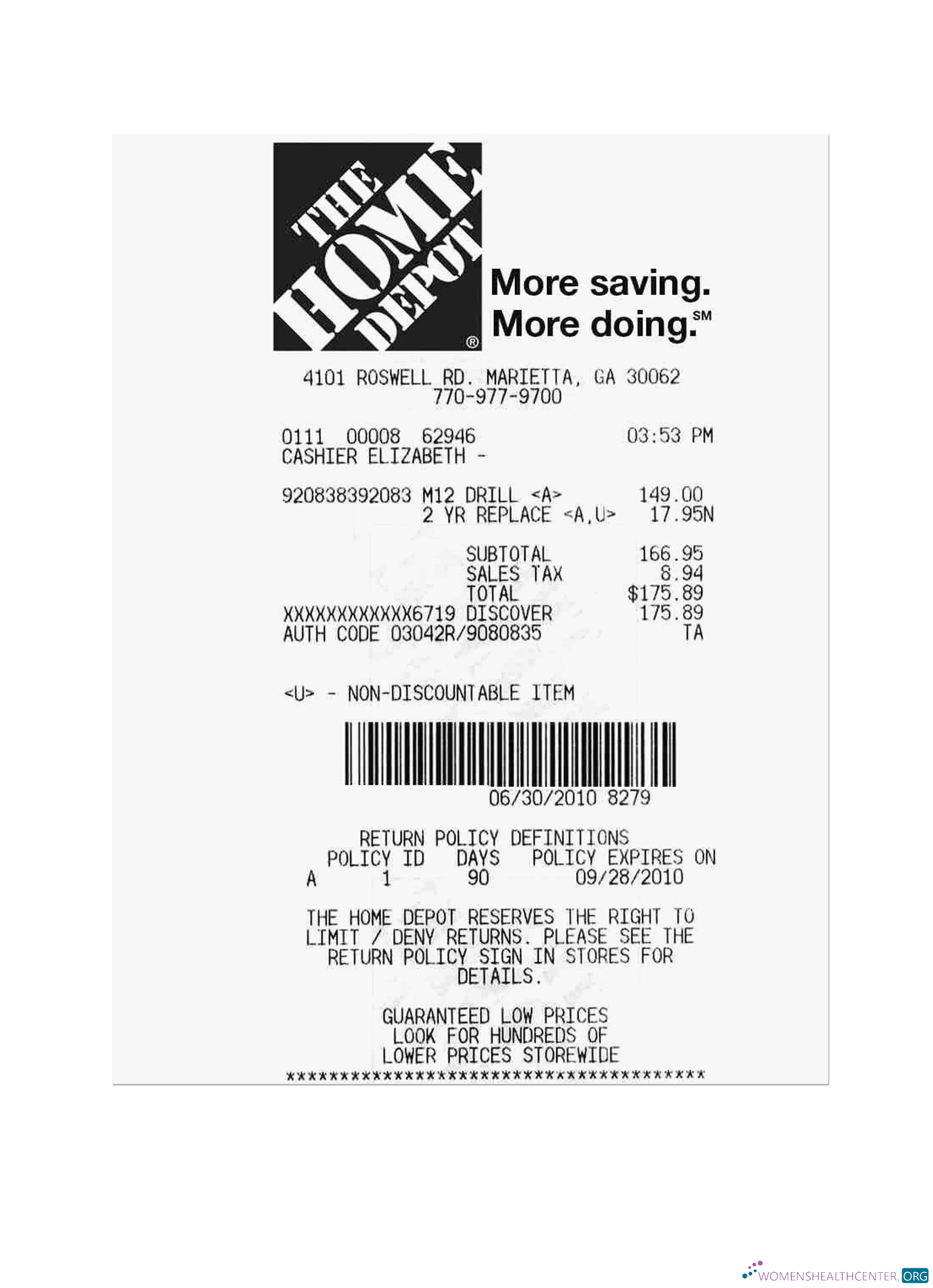 Профессиональный Скачать HOME DEPOT Payment Receipt Photoshop Шаблон