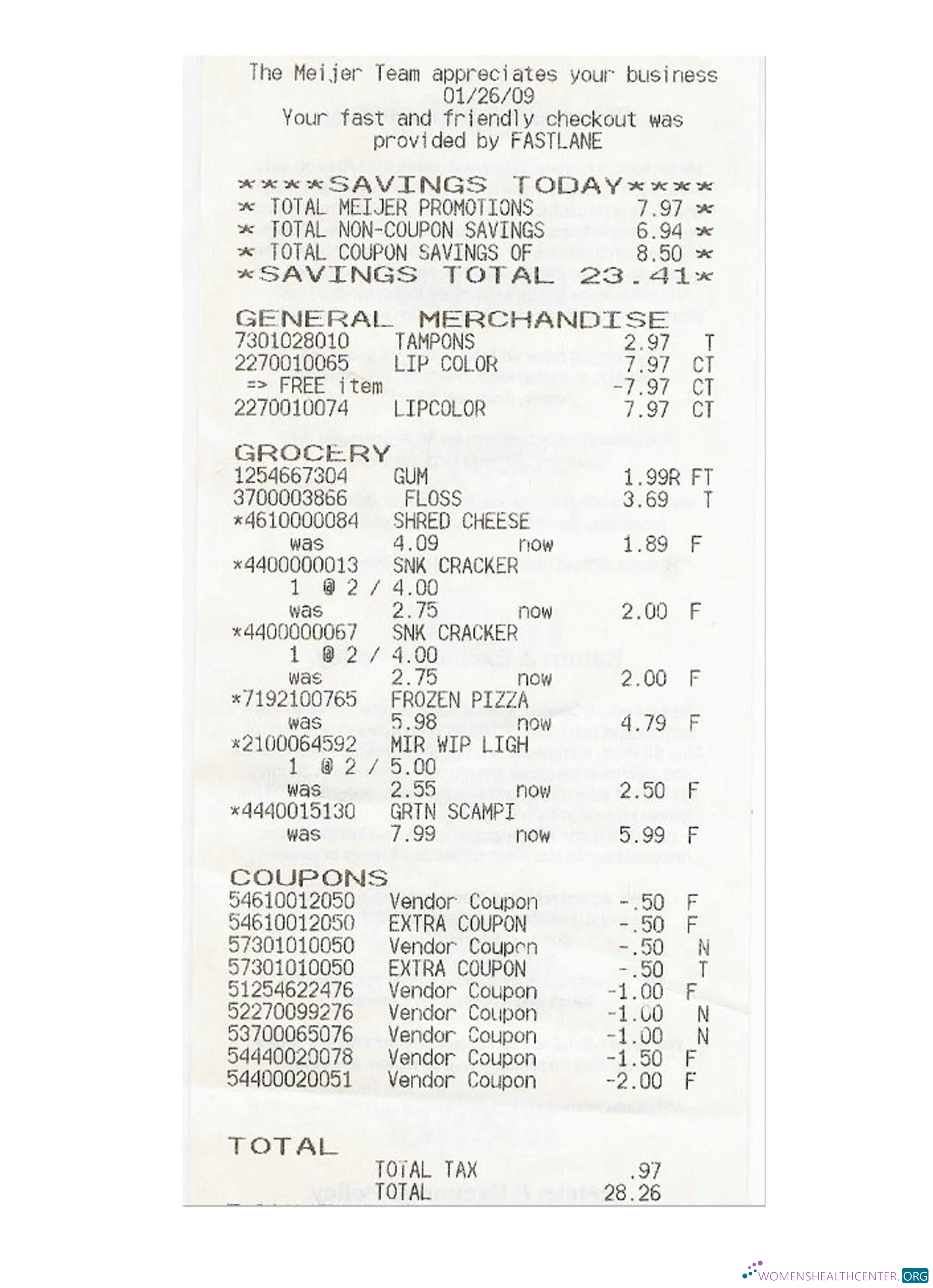 Реалистичный Скачать MEIJER TEAM Receipt Шаблон Photoshop Шаблон