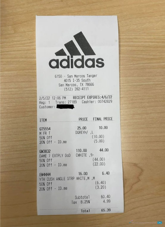 Профессиональный Скачать USA Adidas Payment Receipt Photoshop Шаблон