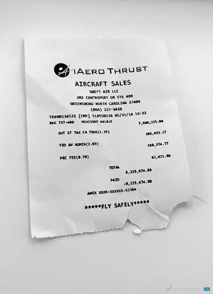 Редактируемый Скачать USA Aerothrust Holdings Payment Receipt Photoshop Шаблон