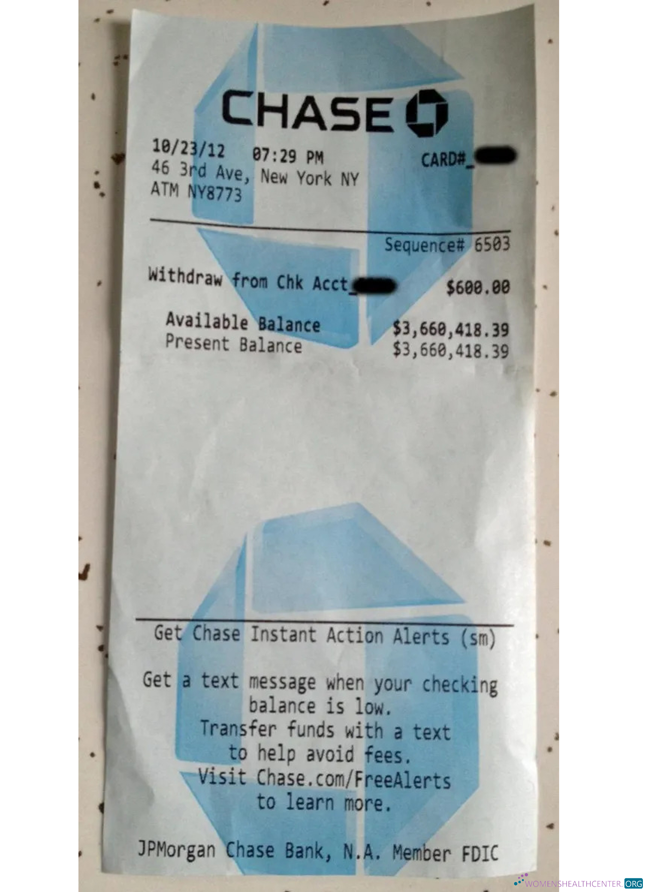 Премиум Скачать USA Chase Банк Payment Receipt Photoshop Шаблон
