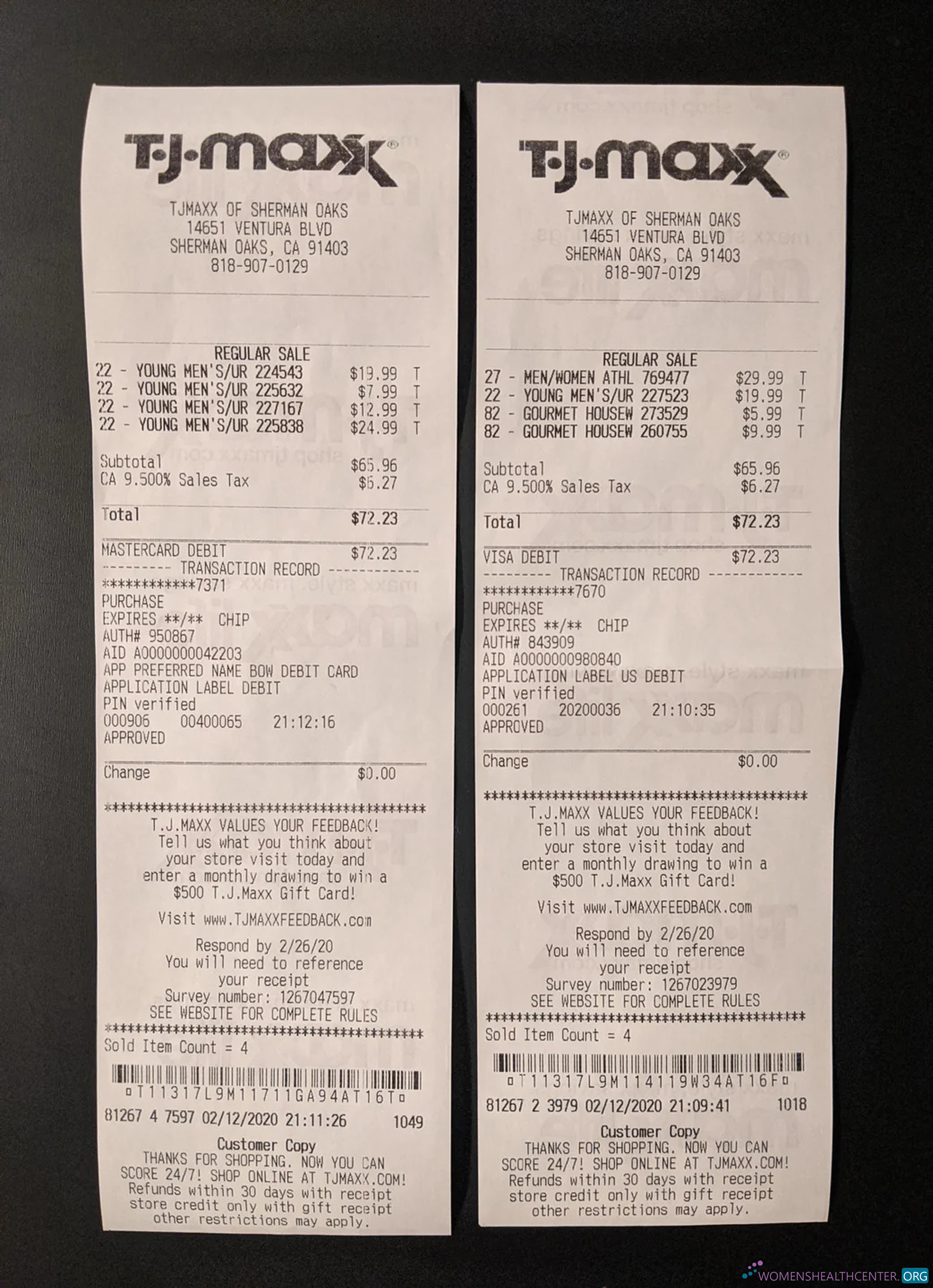 Премиум Скачать USA TJ Maxx Payment Receipt Photoshop Шаблон