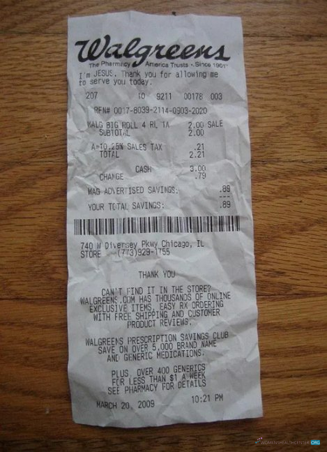 Реалистичный Скачать USA Walgreens Pharmacy Payment Receipt Photoshop Шаблон