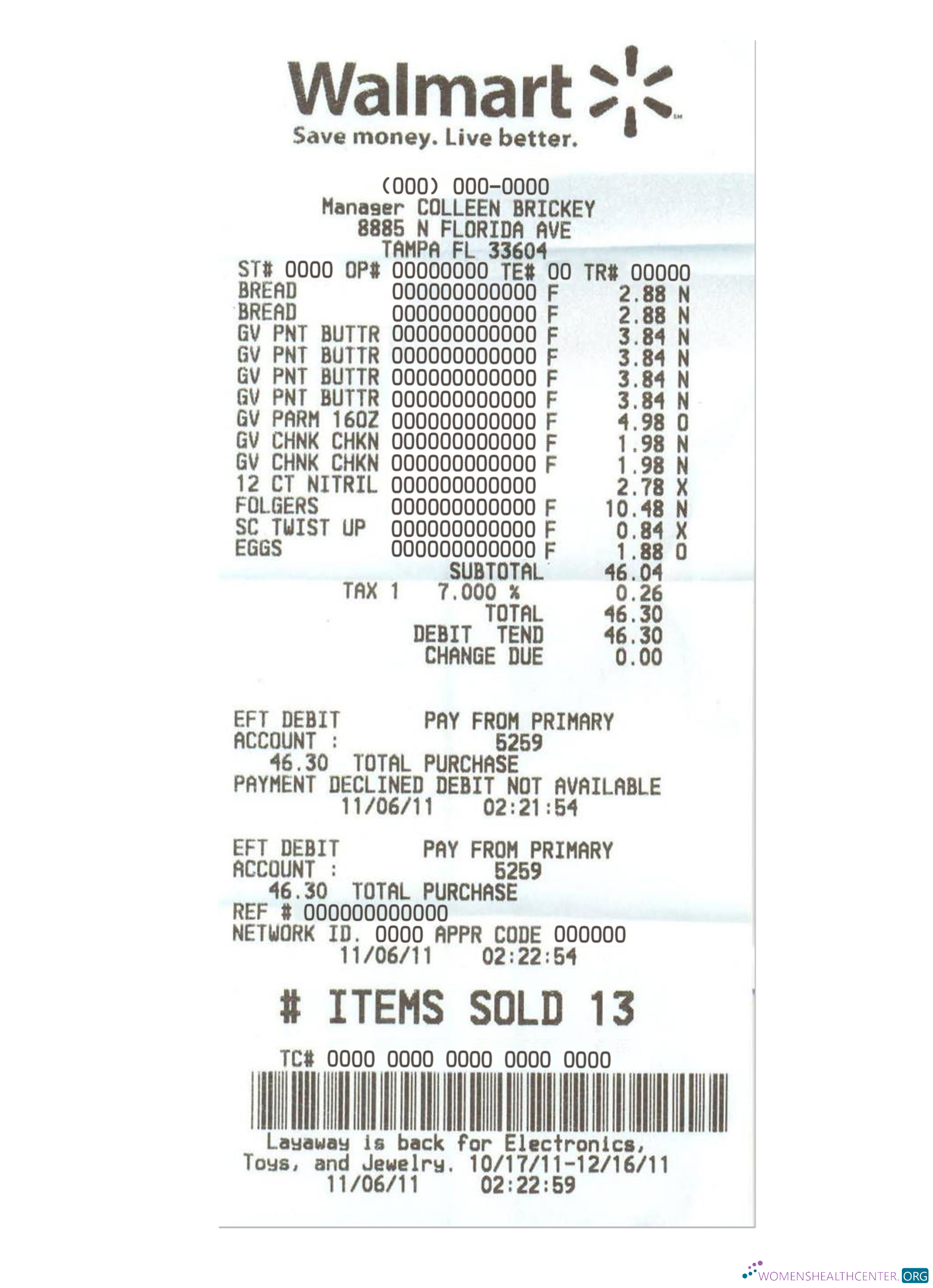 Премиум Скачать WALMART Payment Check Версия 2 Photoshop Шаблон