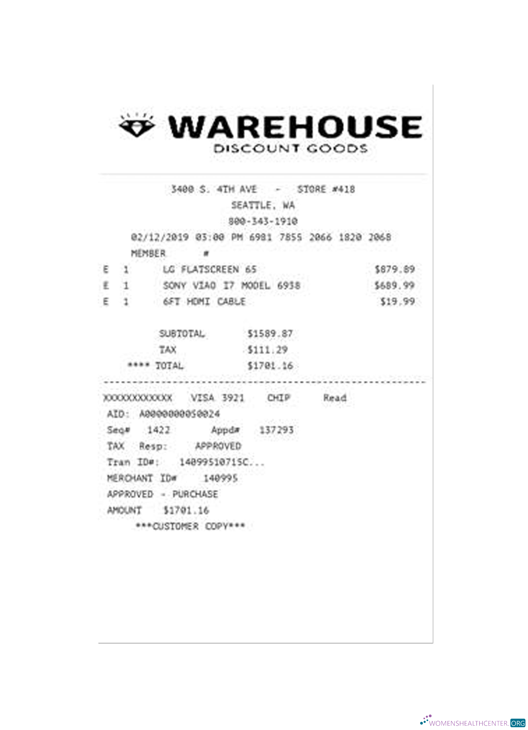 Премиум Скачать WAREHOUSE Receipt Photoshop Шаблон