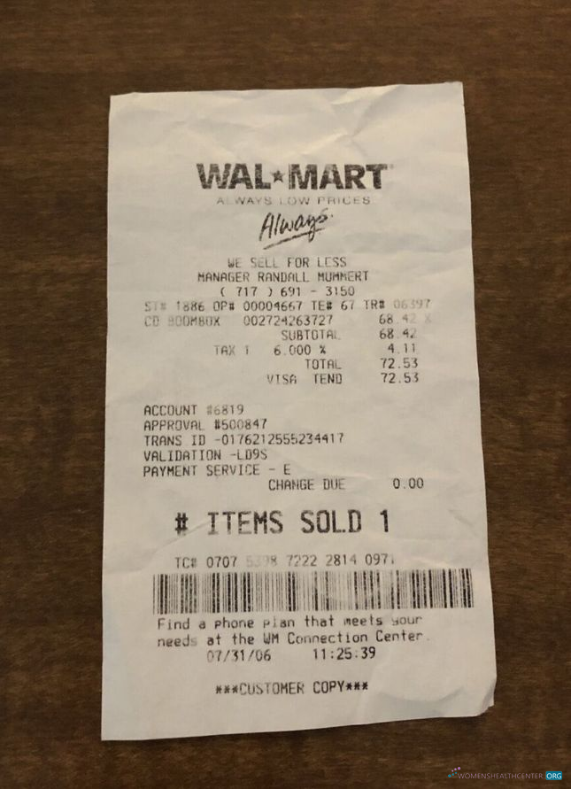 Реалистичный Скачать Walmart Retailer Receipt Photoshop Шаблон
